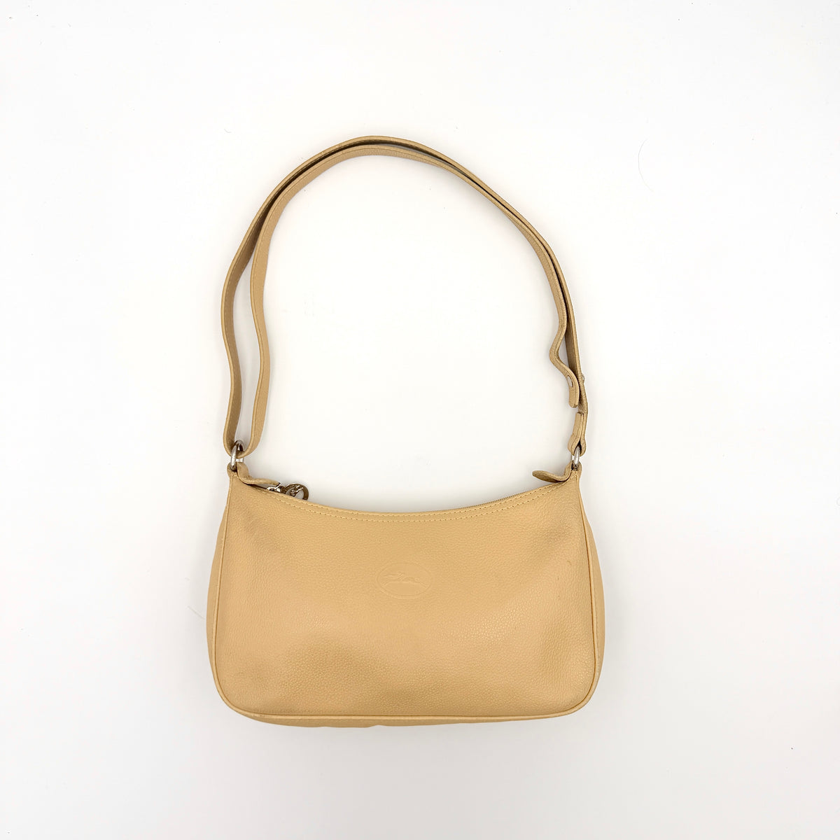 Longchamp 2Way Leather Shoulder Bag Beige