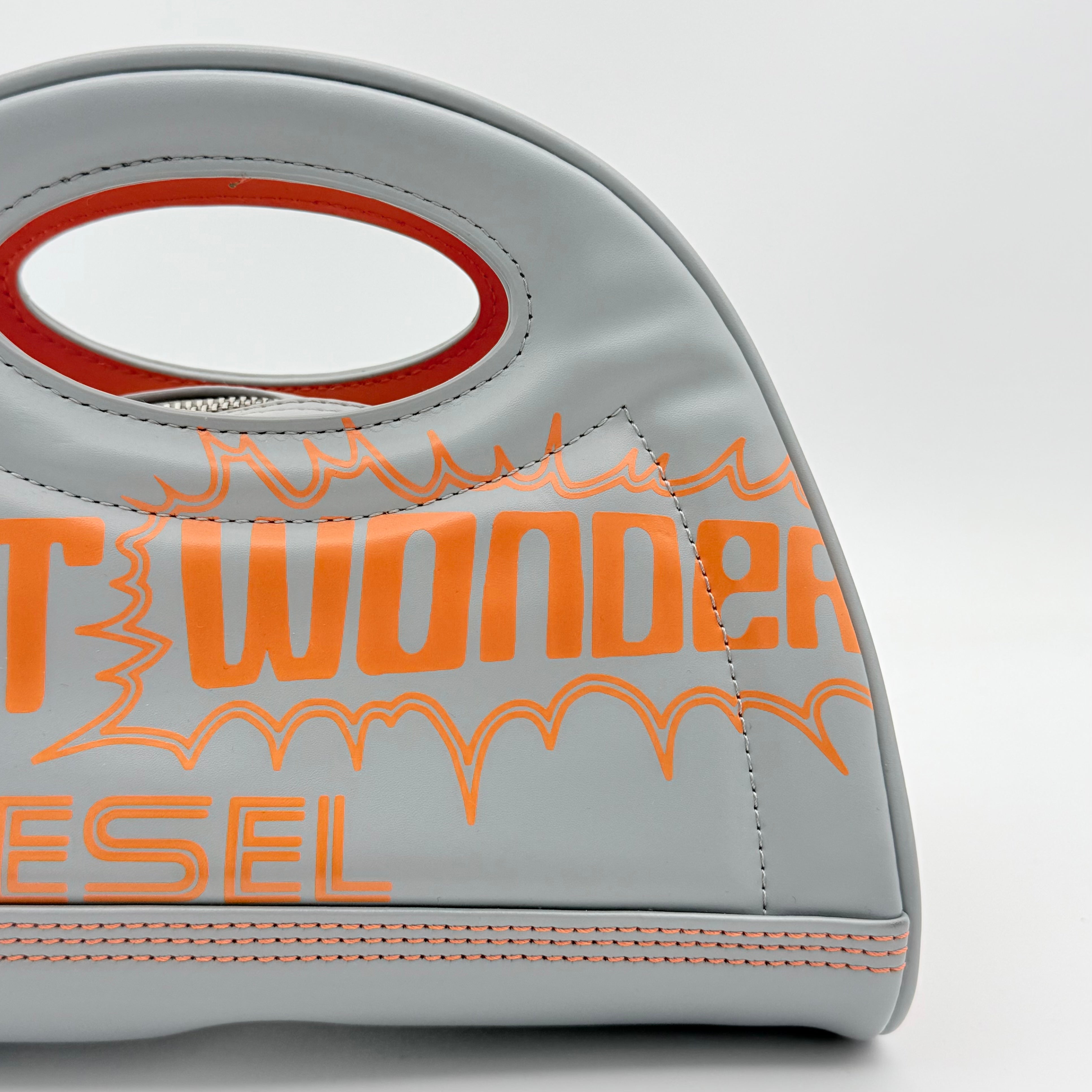 Diesel 2Way Graphic Moon Handbag Grey/Orange