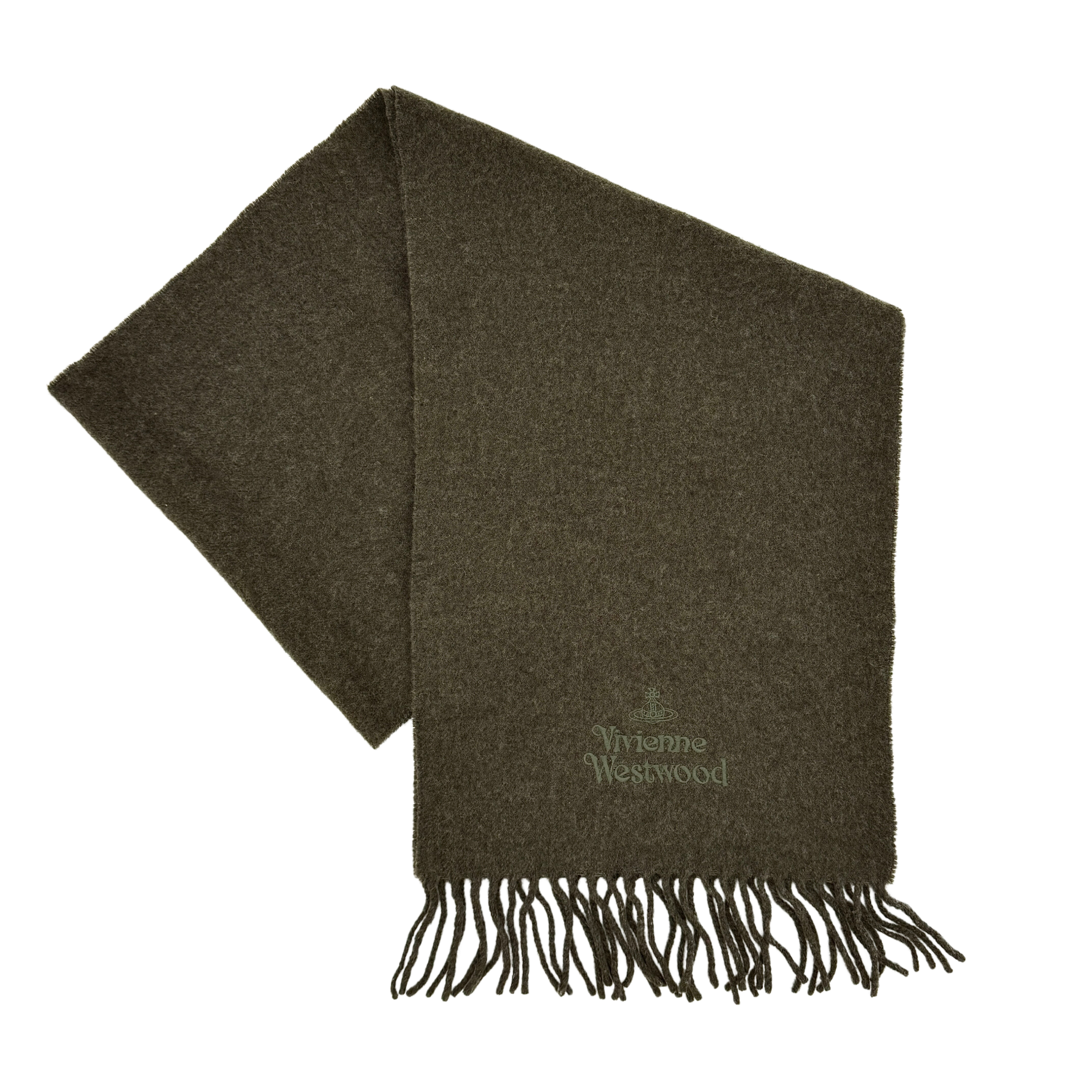 Vivienne Westwood Wool Scarf Olive Green