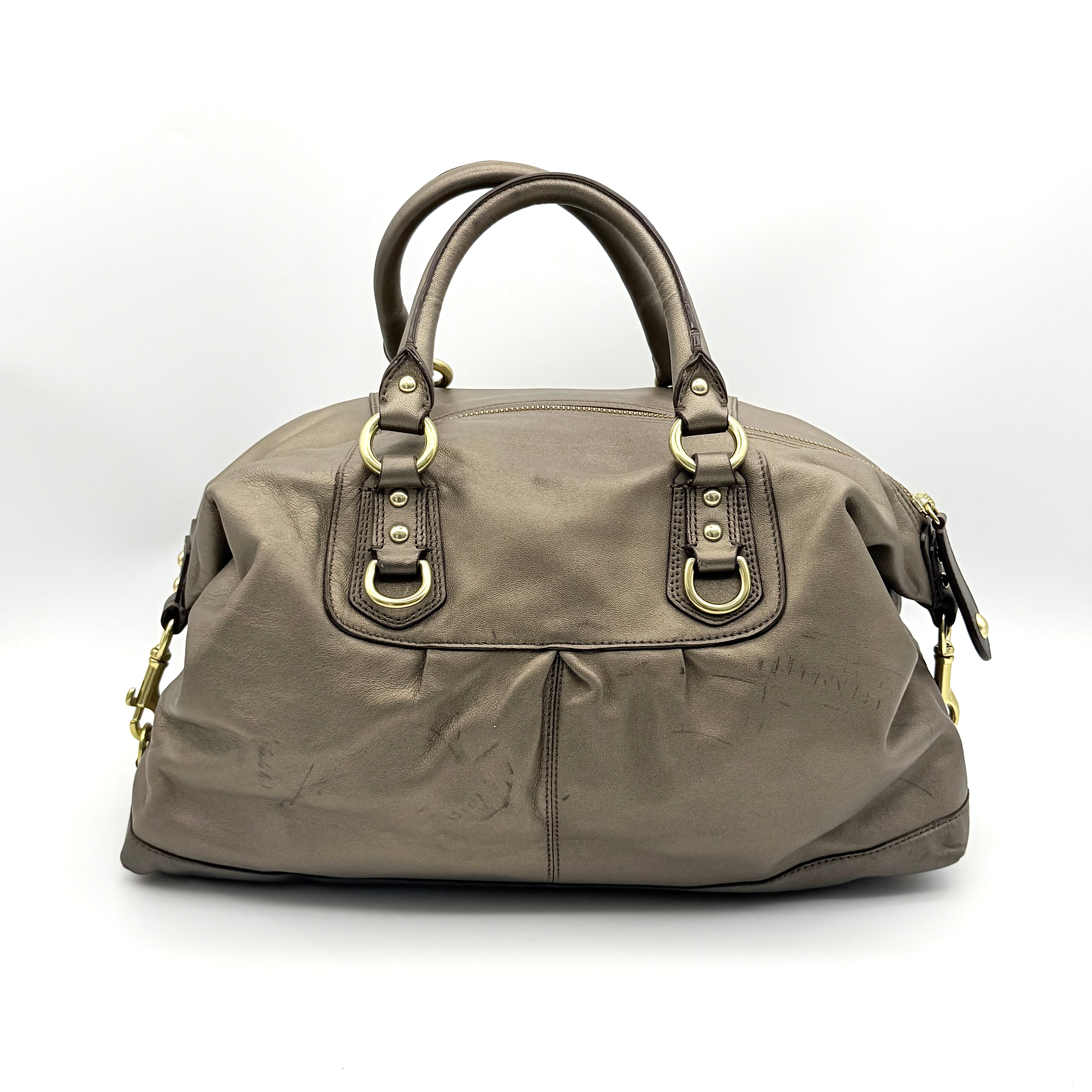 Coach 2Way Ashley Satchel Handbag Metallic Bronze