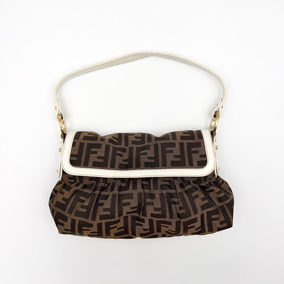 Fendi FF Zucca Chef Shoulder Bag Brown