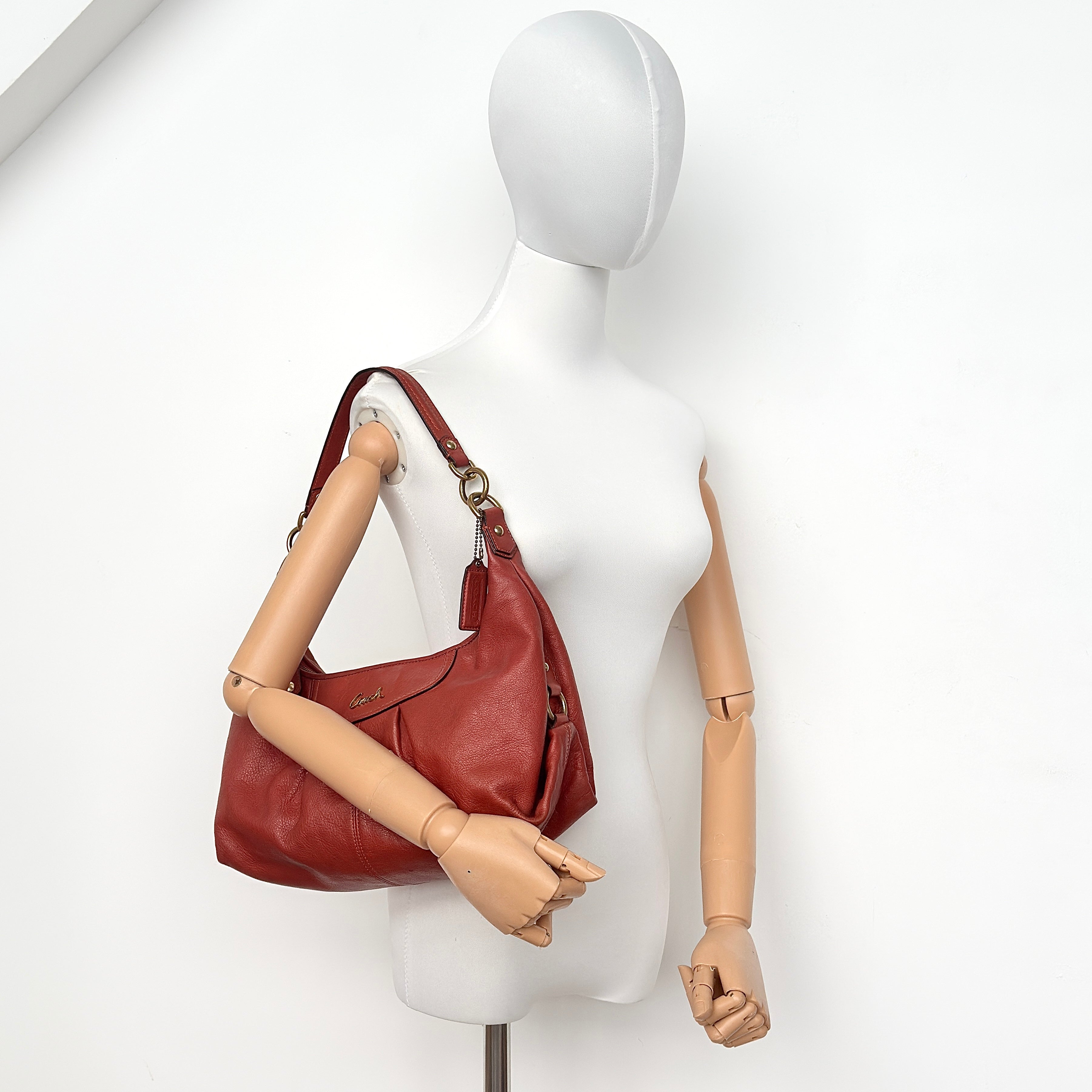 Coach Ashley Hobo Shoulder Bag Burnt Orange