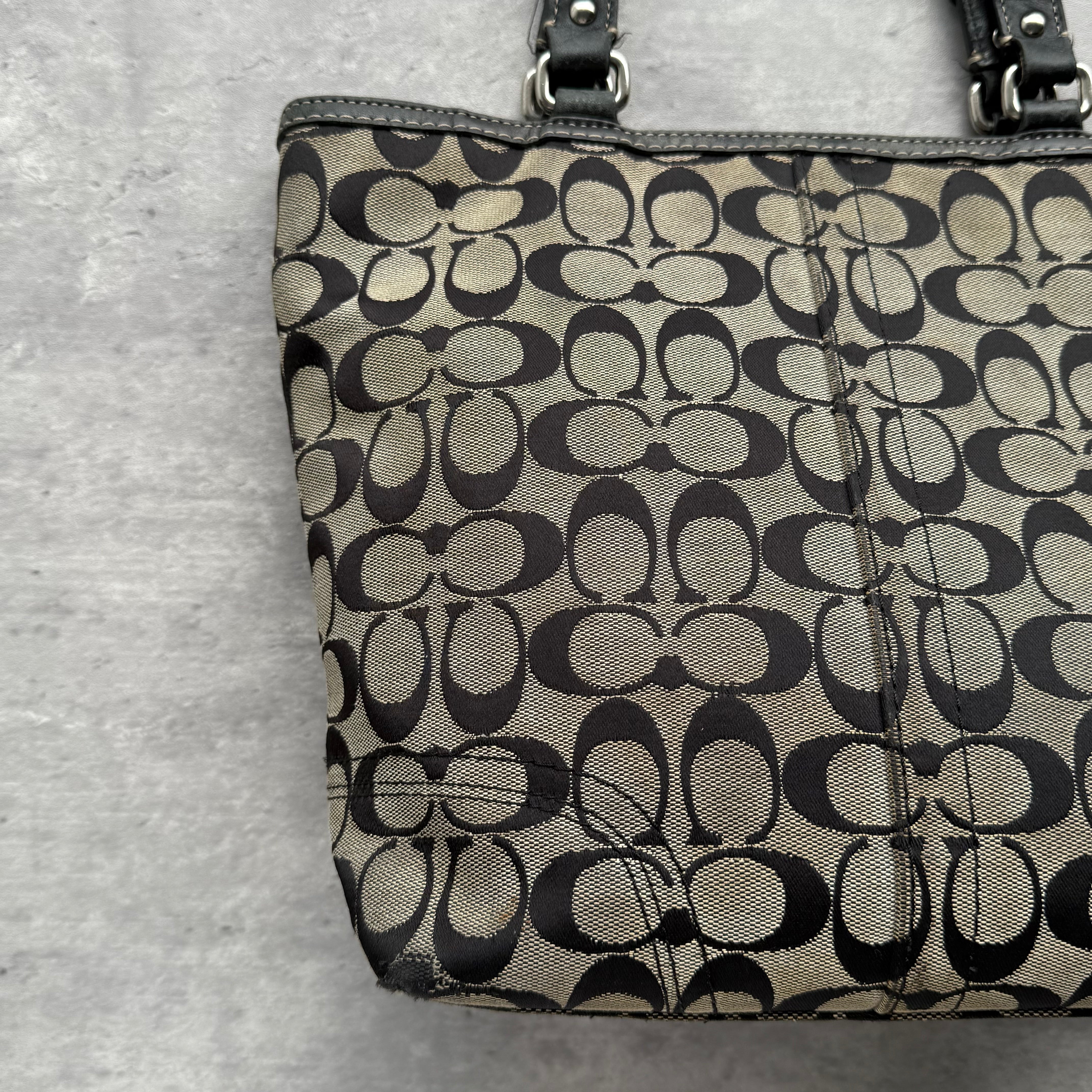 Coach Signature Hamptons Tote Bag Grey/Black