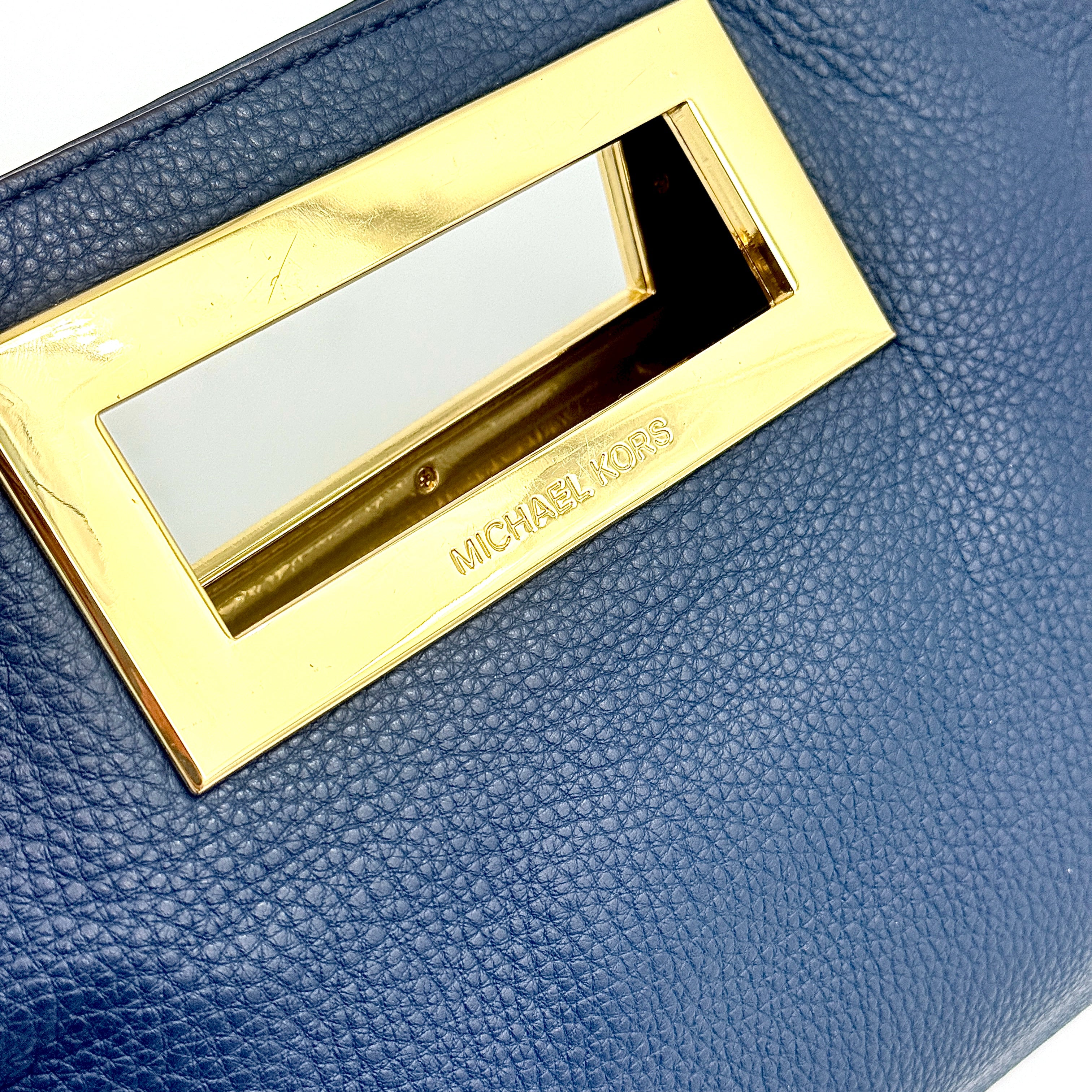 Michael Kors Berkley Clutch Bag Navy Blue