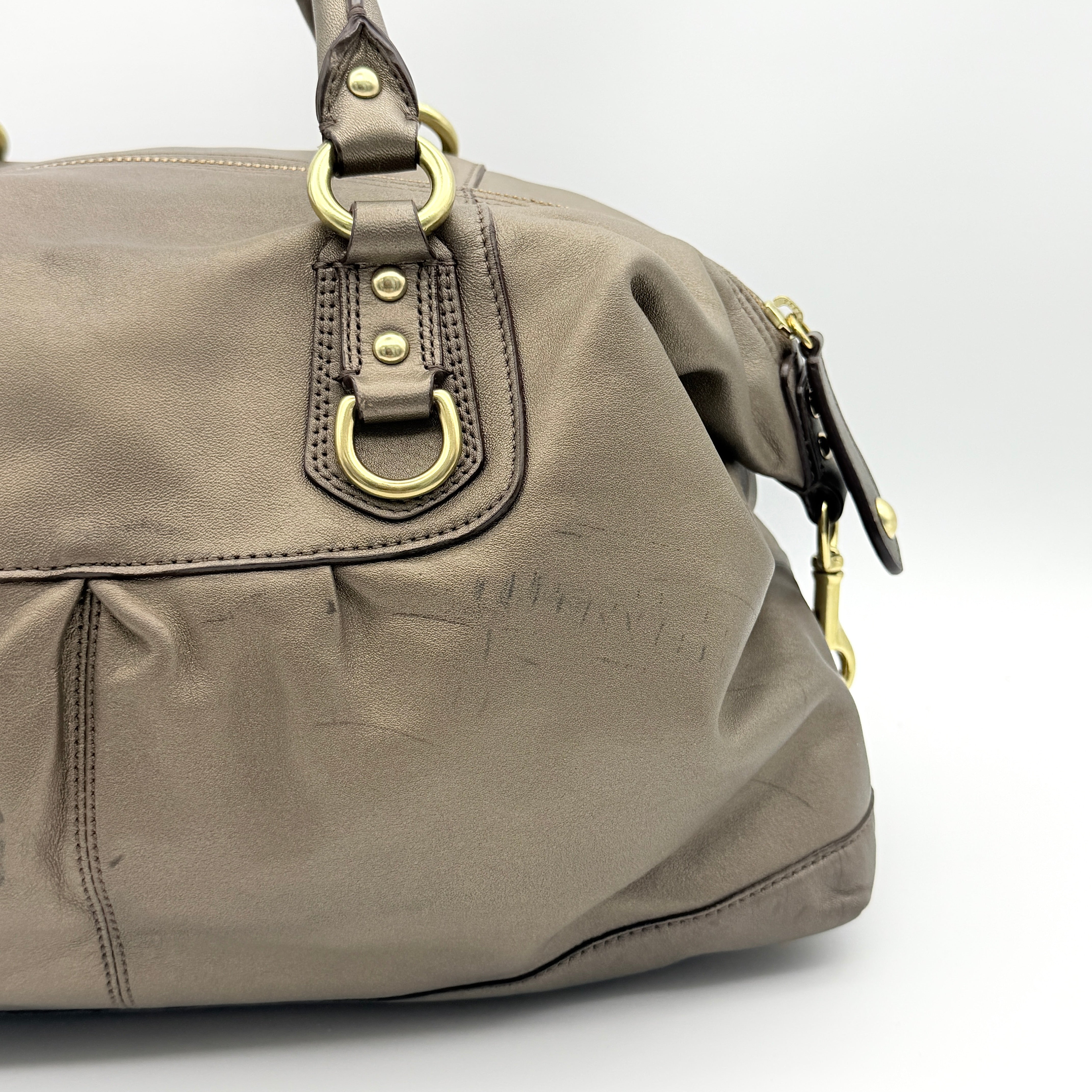 Coach 2Way Ashley Satchel Handbag Metallic Bronze