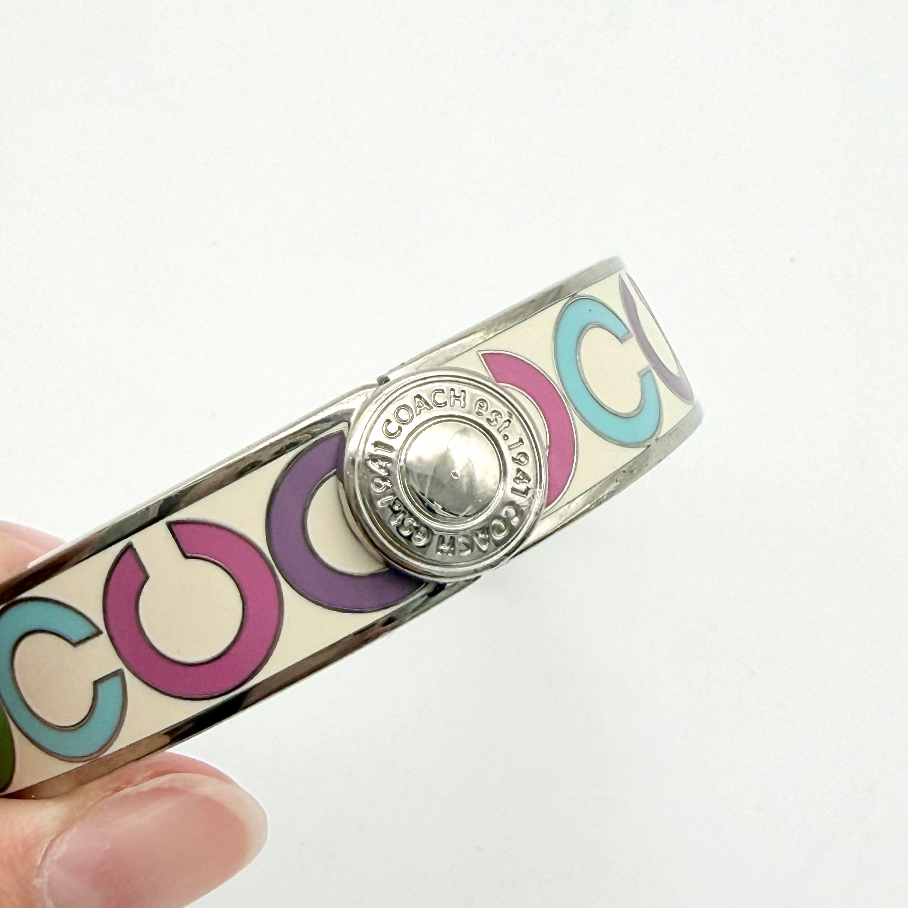 Coach Enamel Bangle Bracelet Multicolor