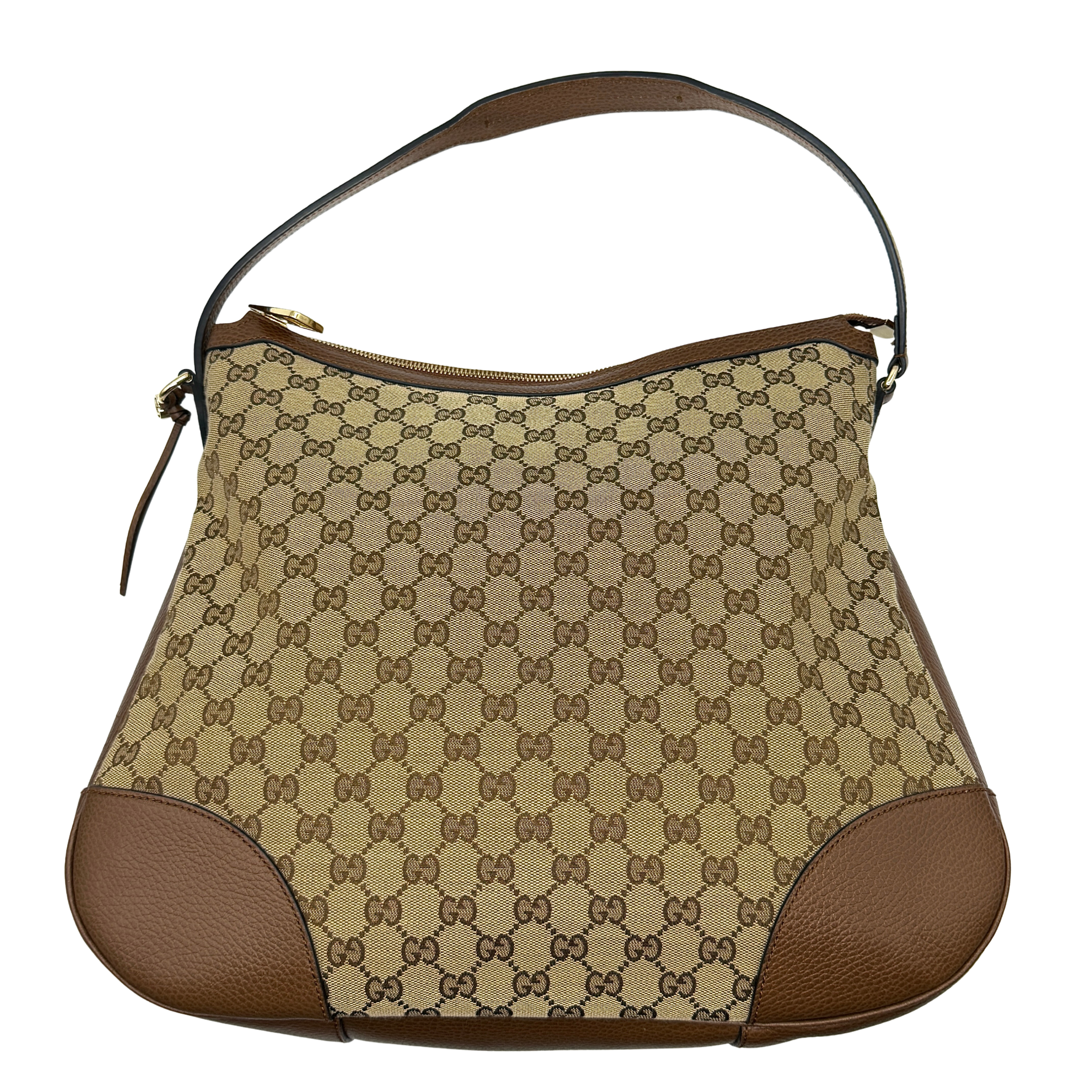 Gucci GG Monogram Bree Hobo Shoulder Bag Brown