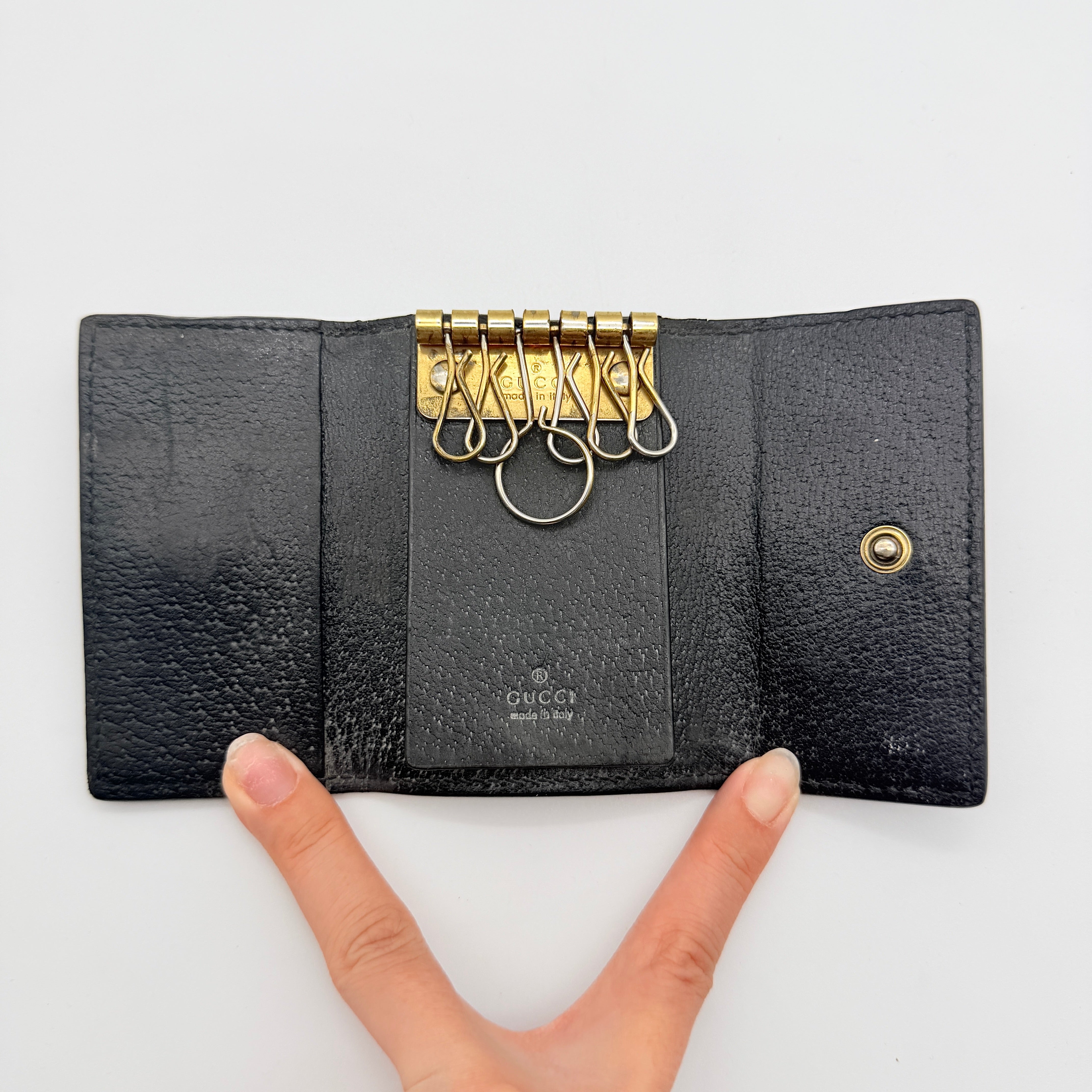 Gucci Animalier Bee Key Case Black/Gold