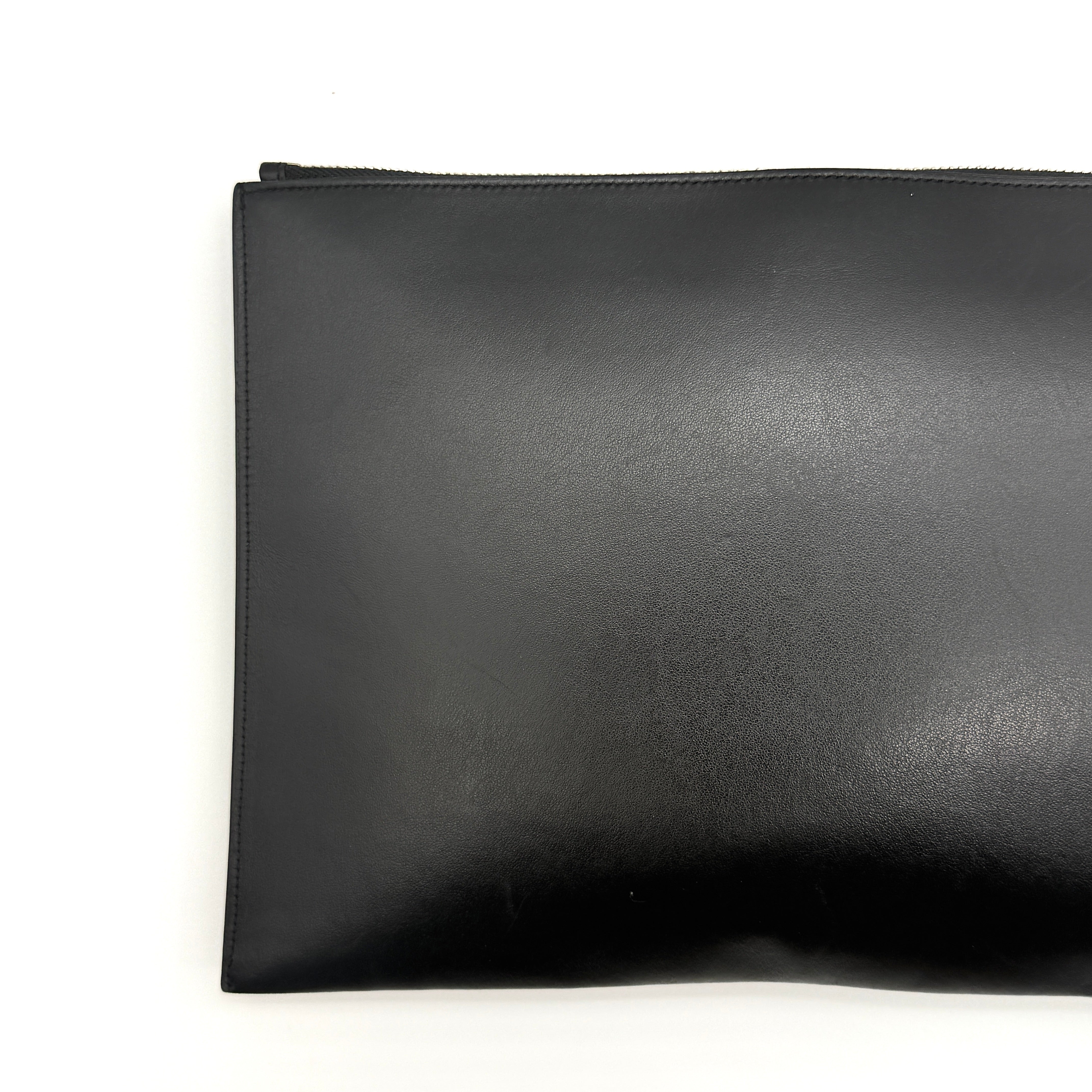 YSL Saint Laurent Paris Smoking Forever Clutch Bag Black