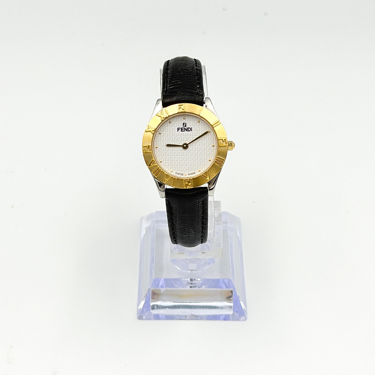 Fendi 2000L Zucca FF Dial Watch Gold/Black