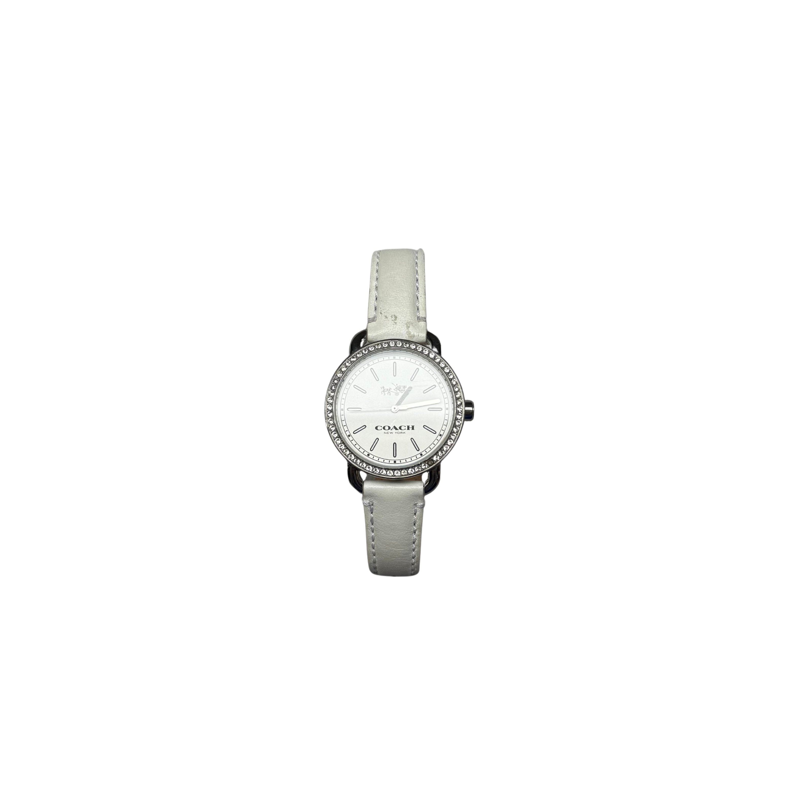 Coach Rhinestone Lex Watch White
