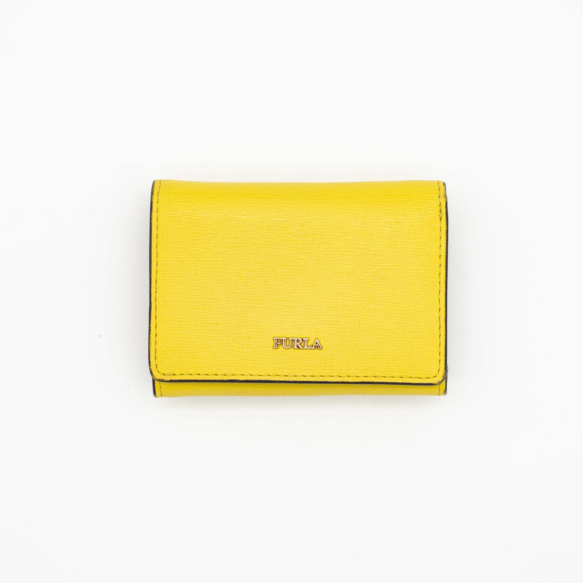 Furla Babylon Compact Leather Trifold Wallet Yellow