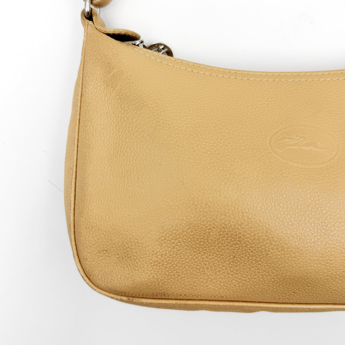 Longchamp 2Way Leather Shoulder Bag Beige
