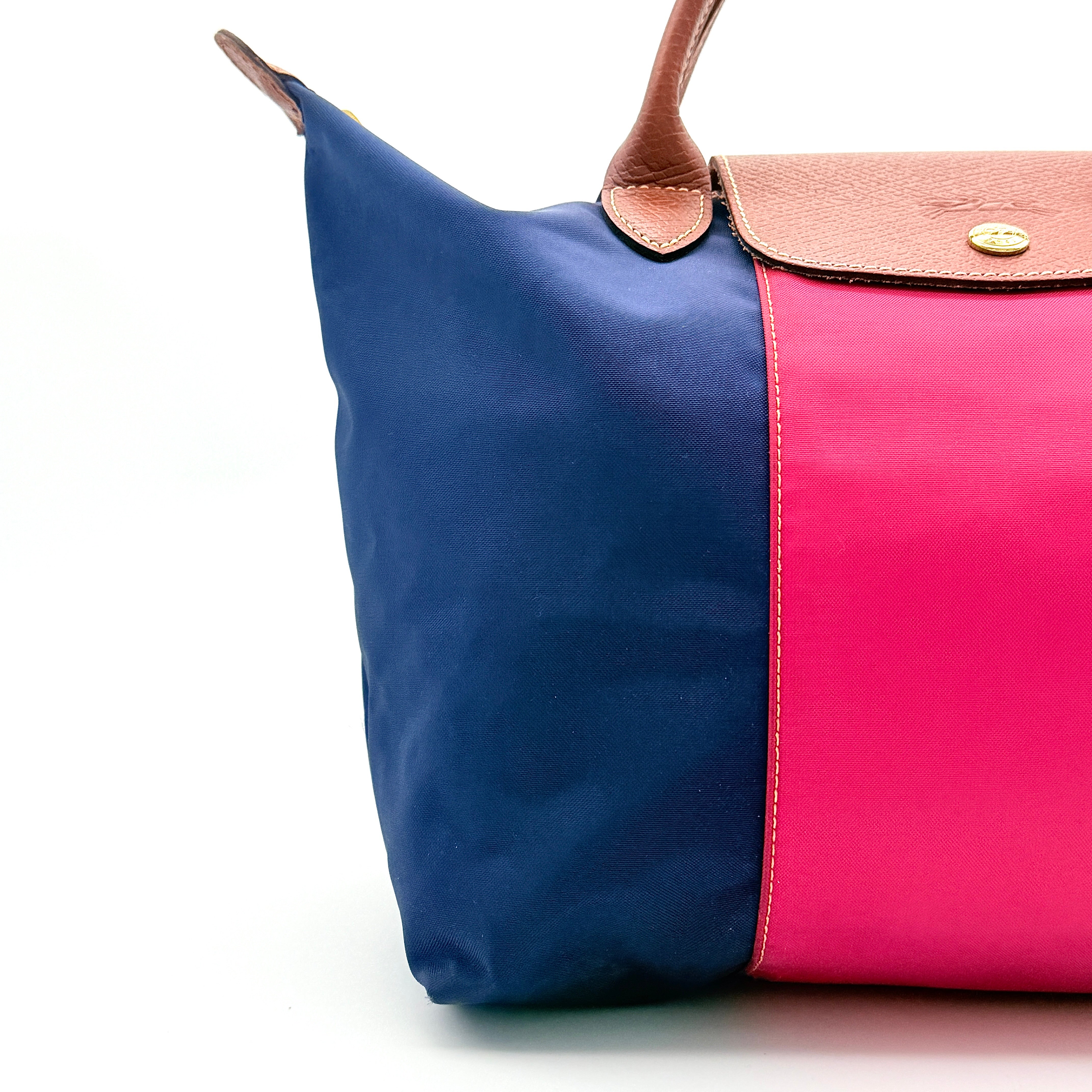 Longchamp Le Pliage Nylon Tote Bag Blue/Pink
