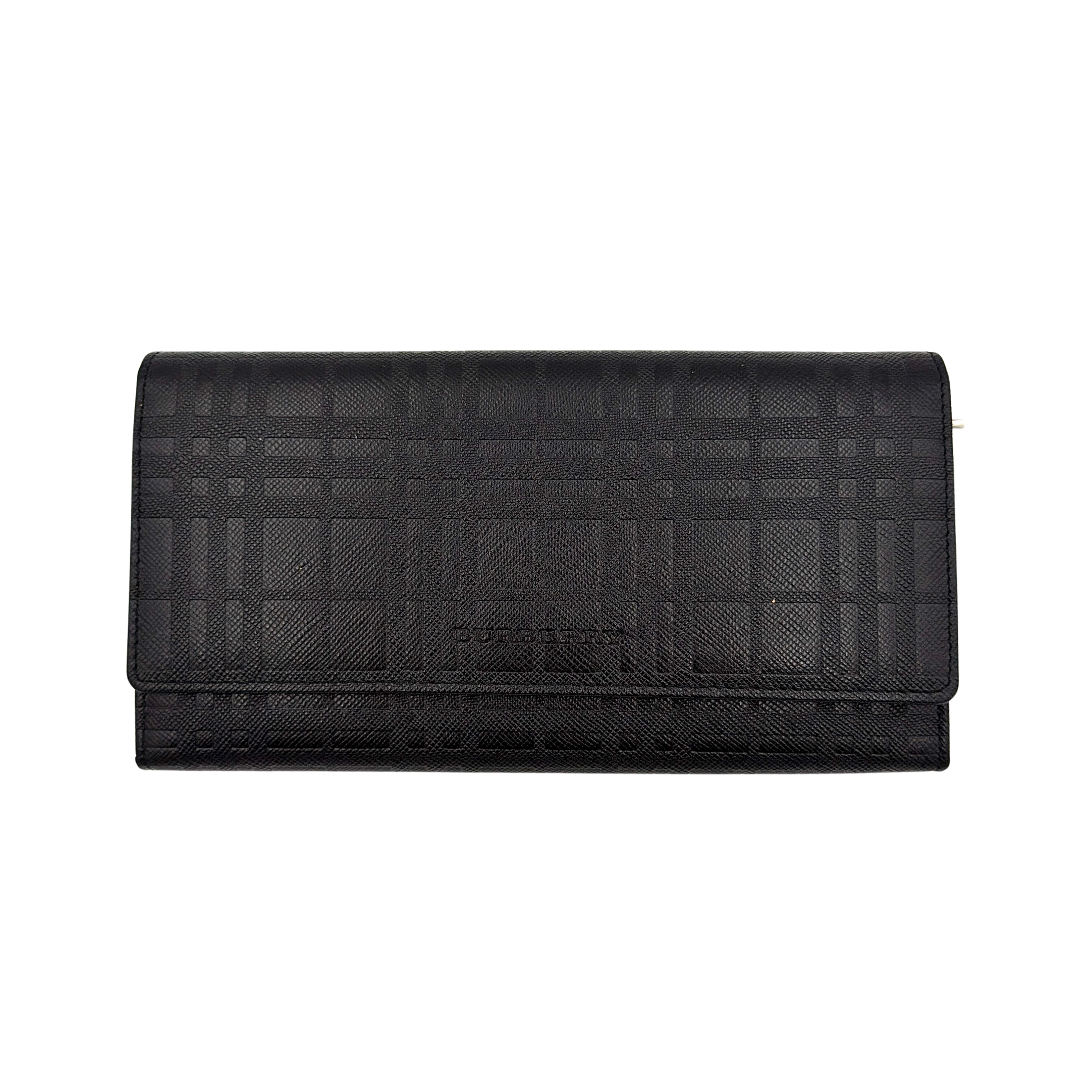 Burberry Embossed Check Continental Wallet Black