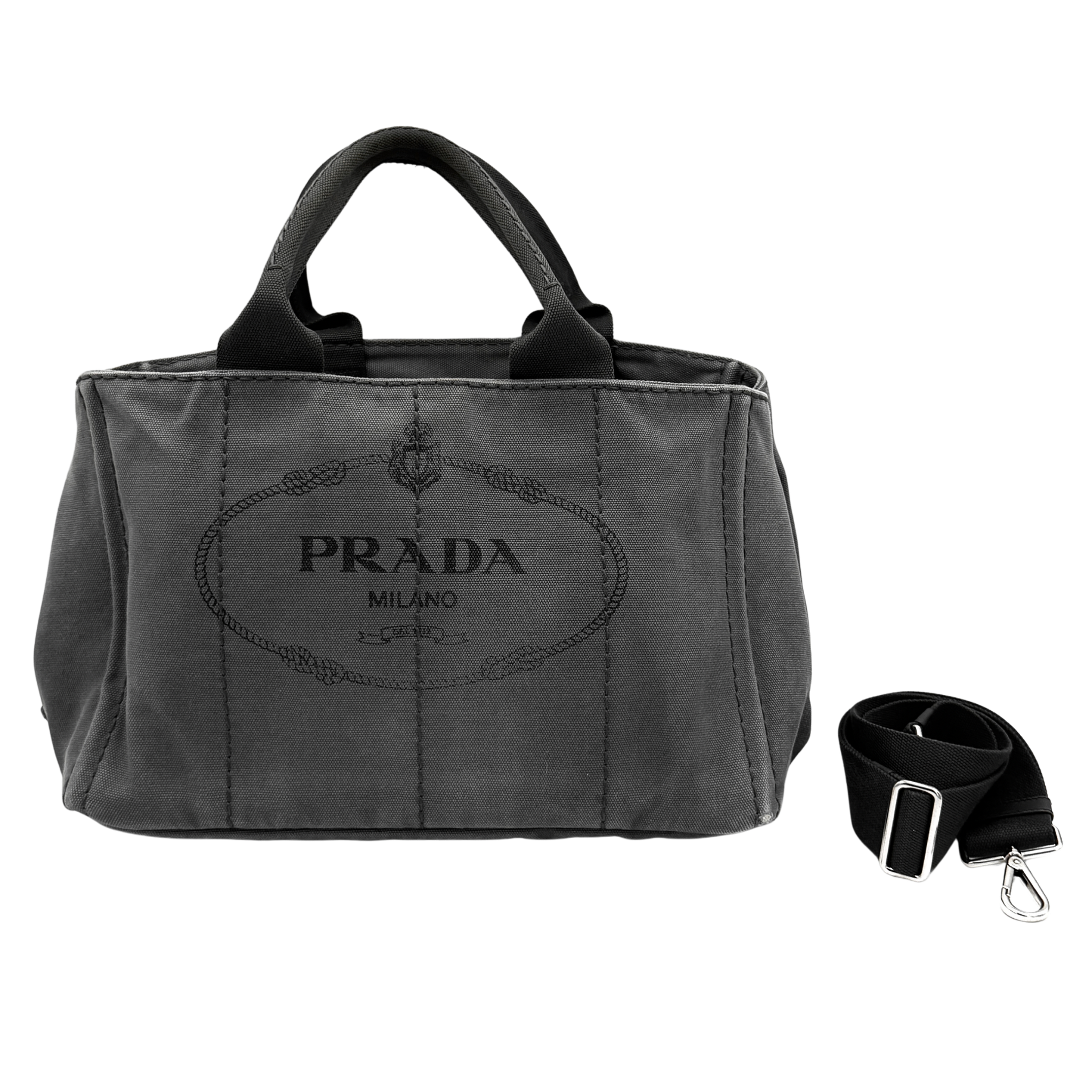 Prada 2Way Canapa Tote Bag Grey