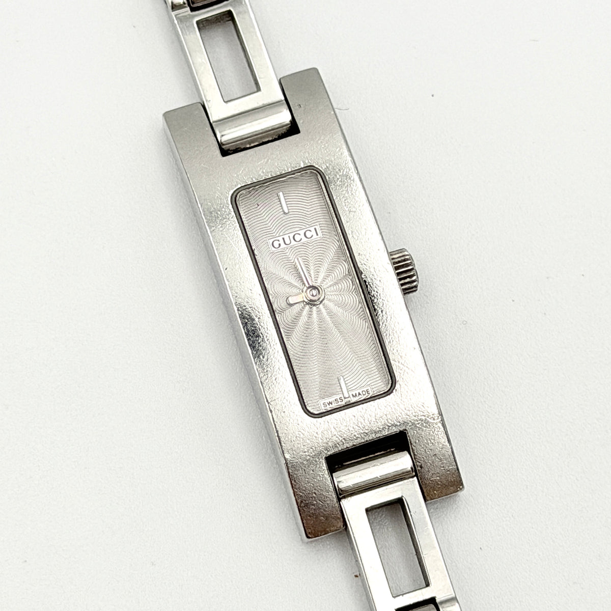 Gucci 3900L Silver Dial Stainless Steel Bangle Watch