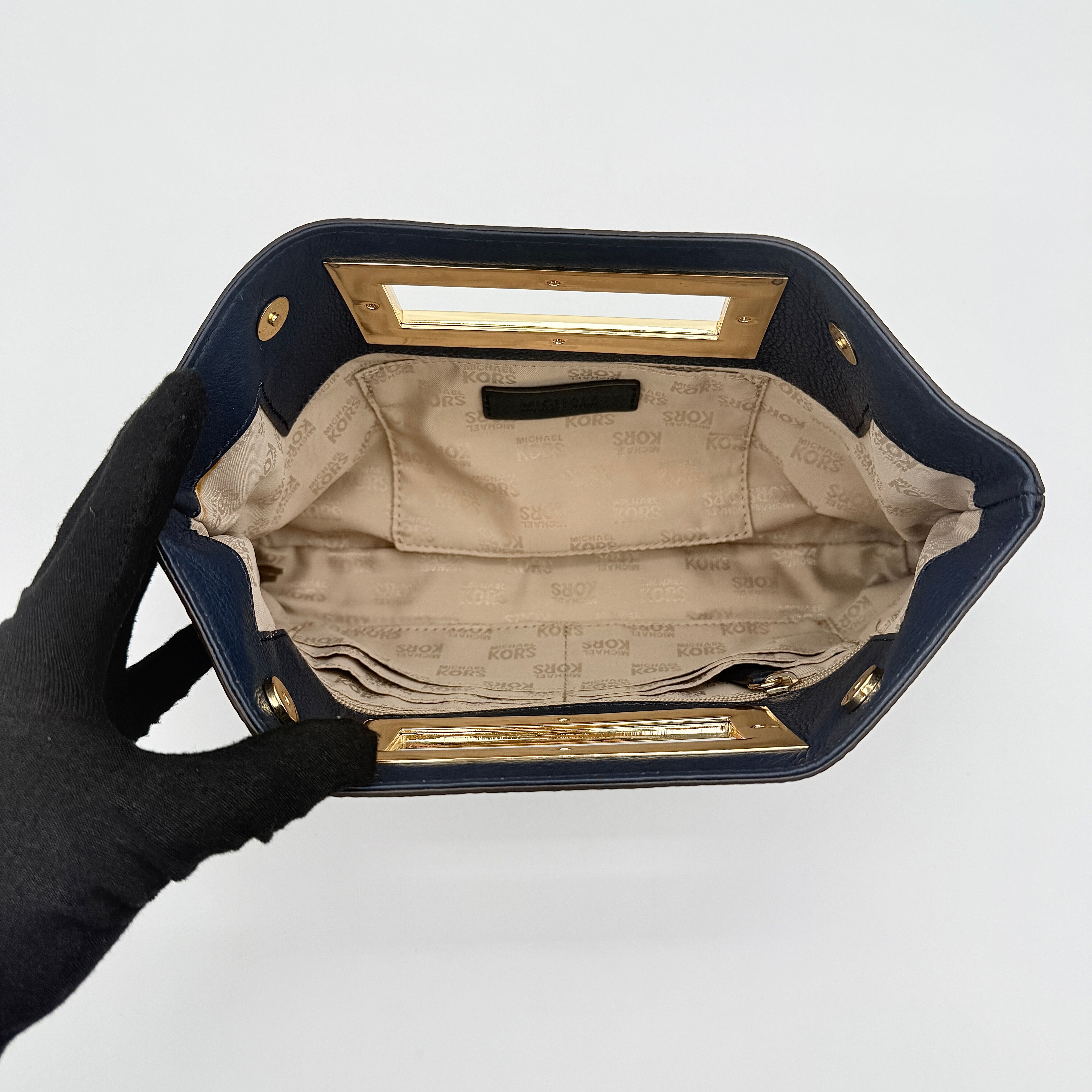 Michael Kors Berkley Clutch Bag Navy Blue
