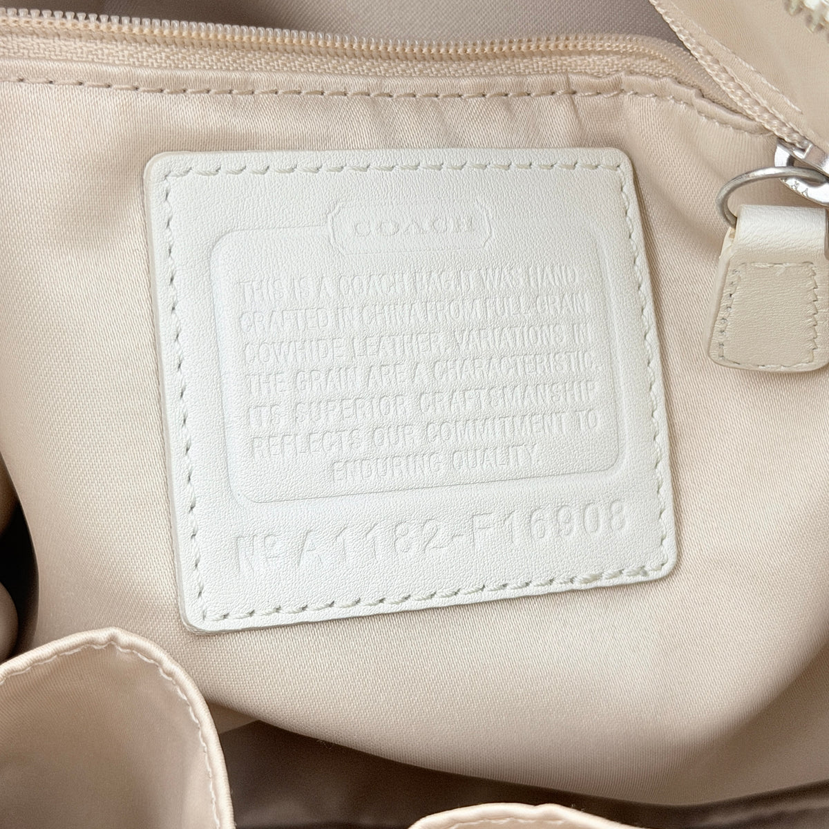 Coach Signature Perforated Brooke Hobo Shoulder Bag Ivory