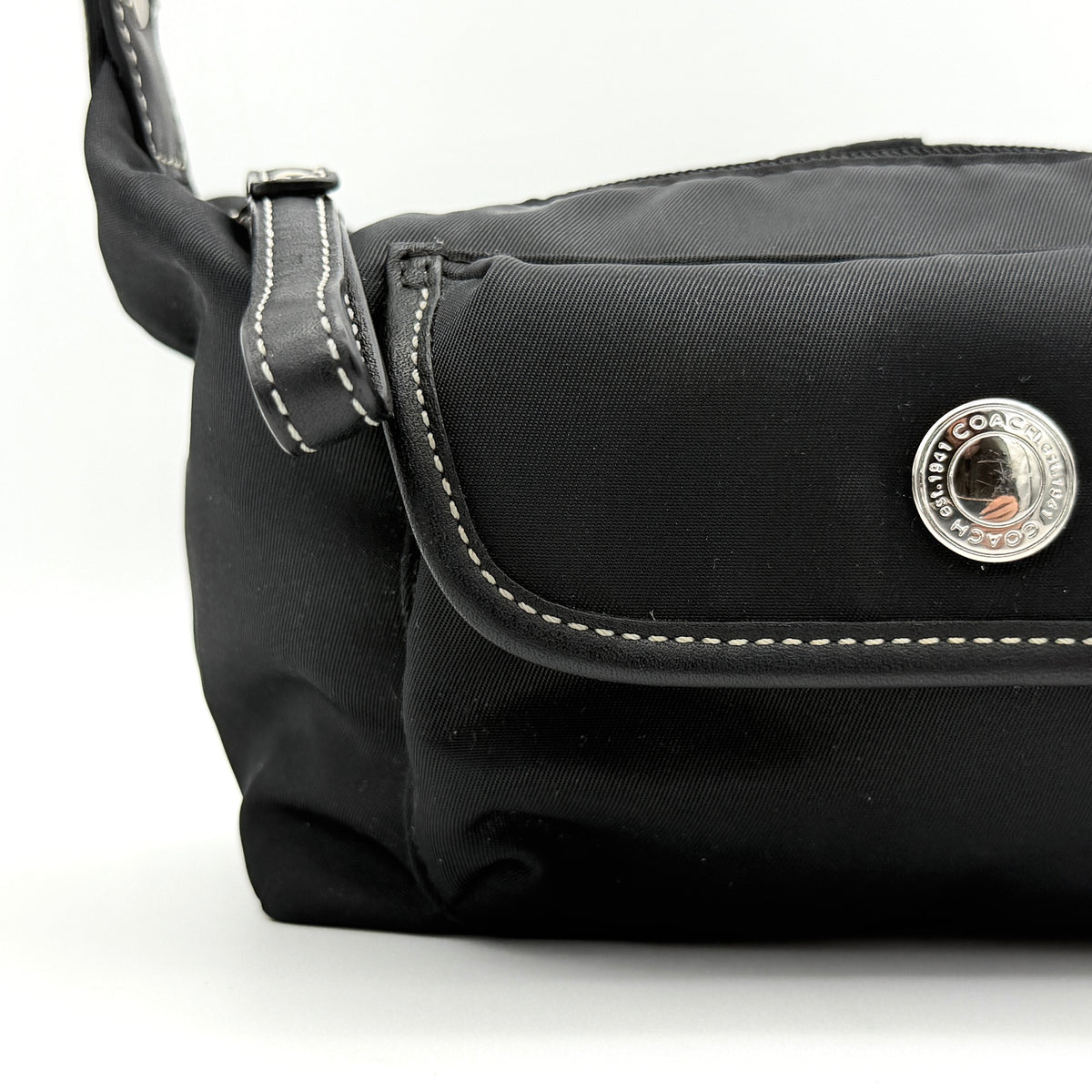 Coach Nylon Mini Shoulder Bag Black