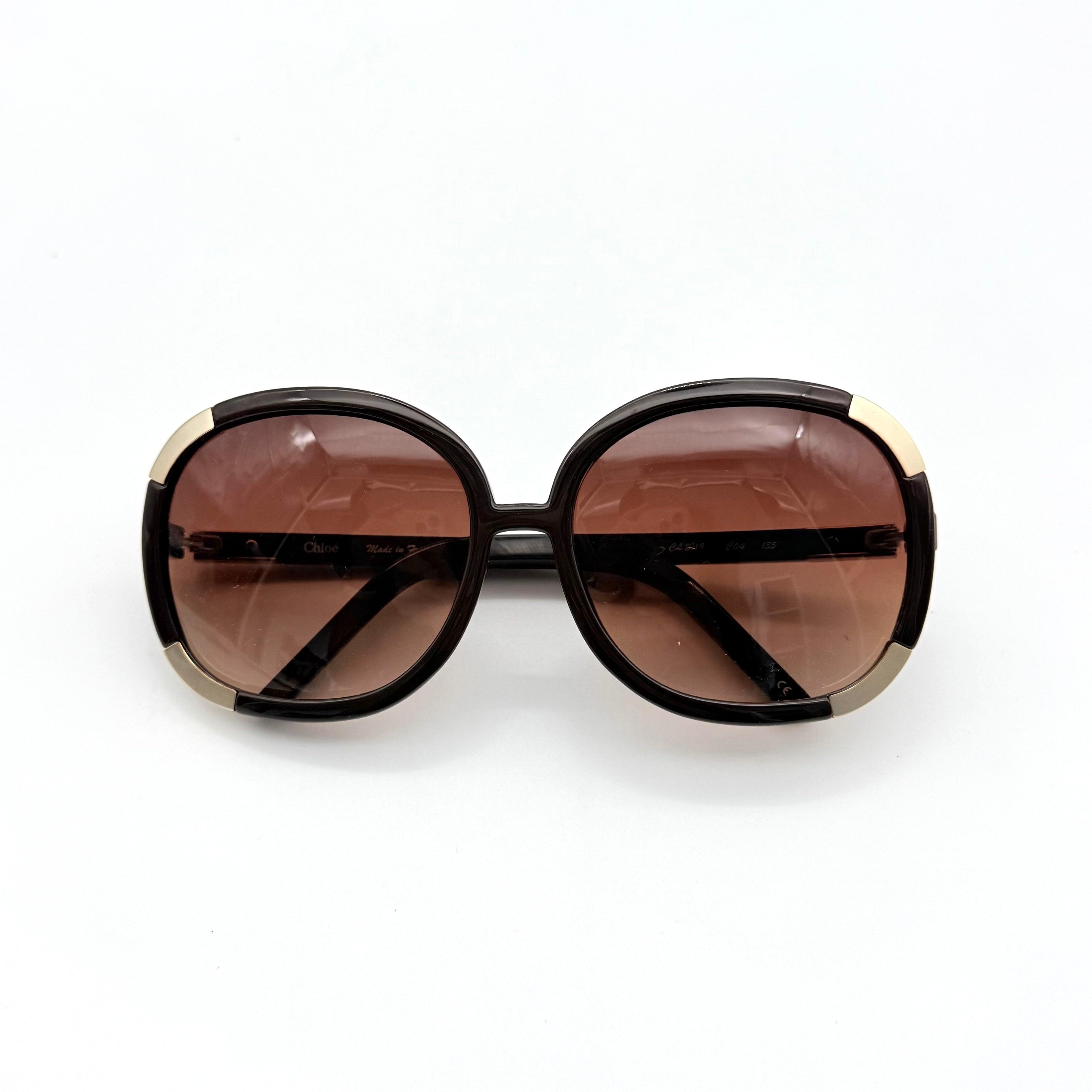 Chloe CL2119 Brown Gradient Sunglasses Gold/Black