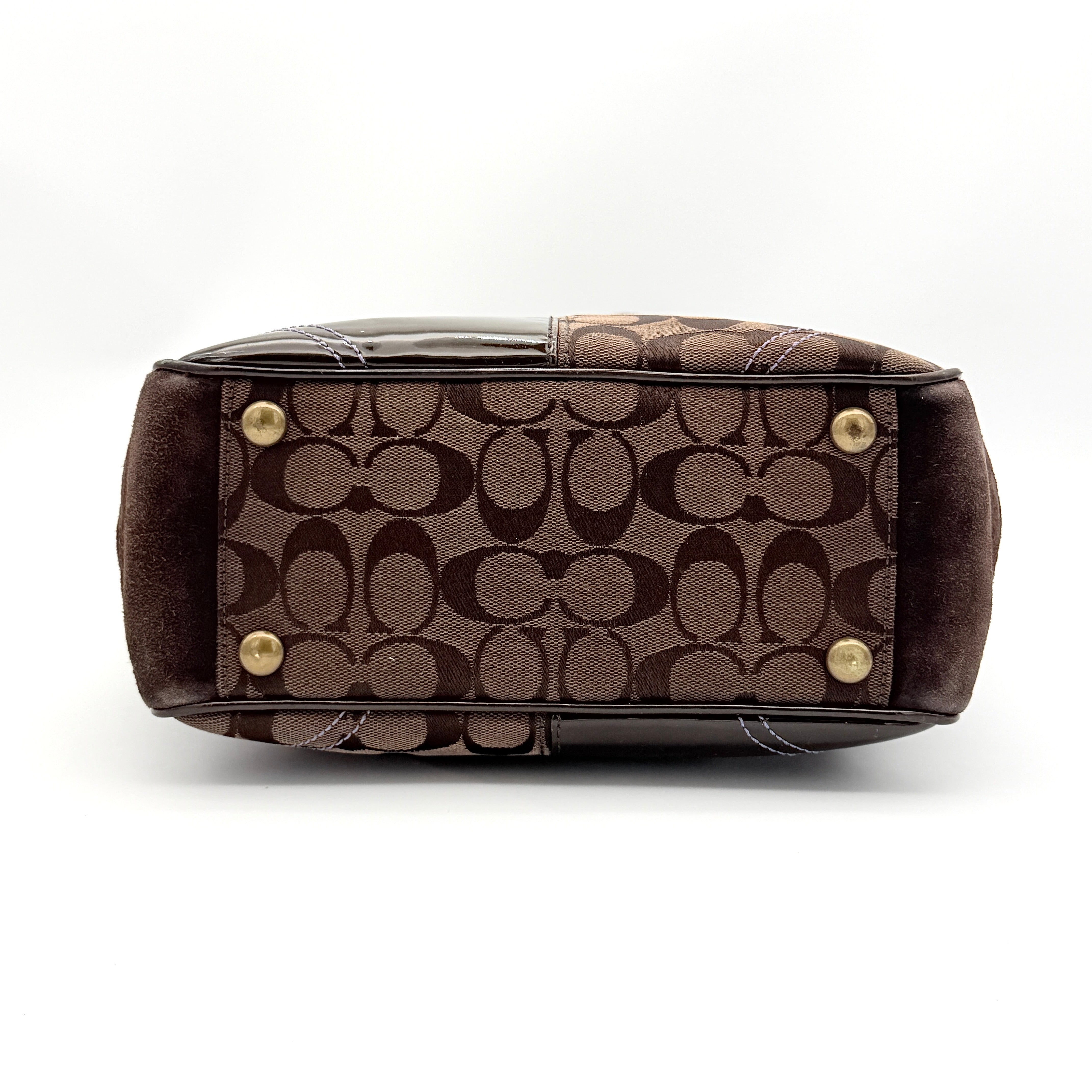 Coach Y2K Signature Patchwork Tote Bag Multi-Brown