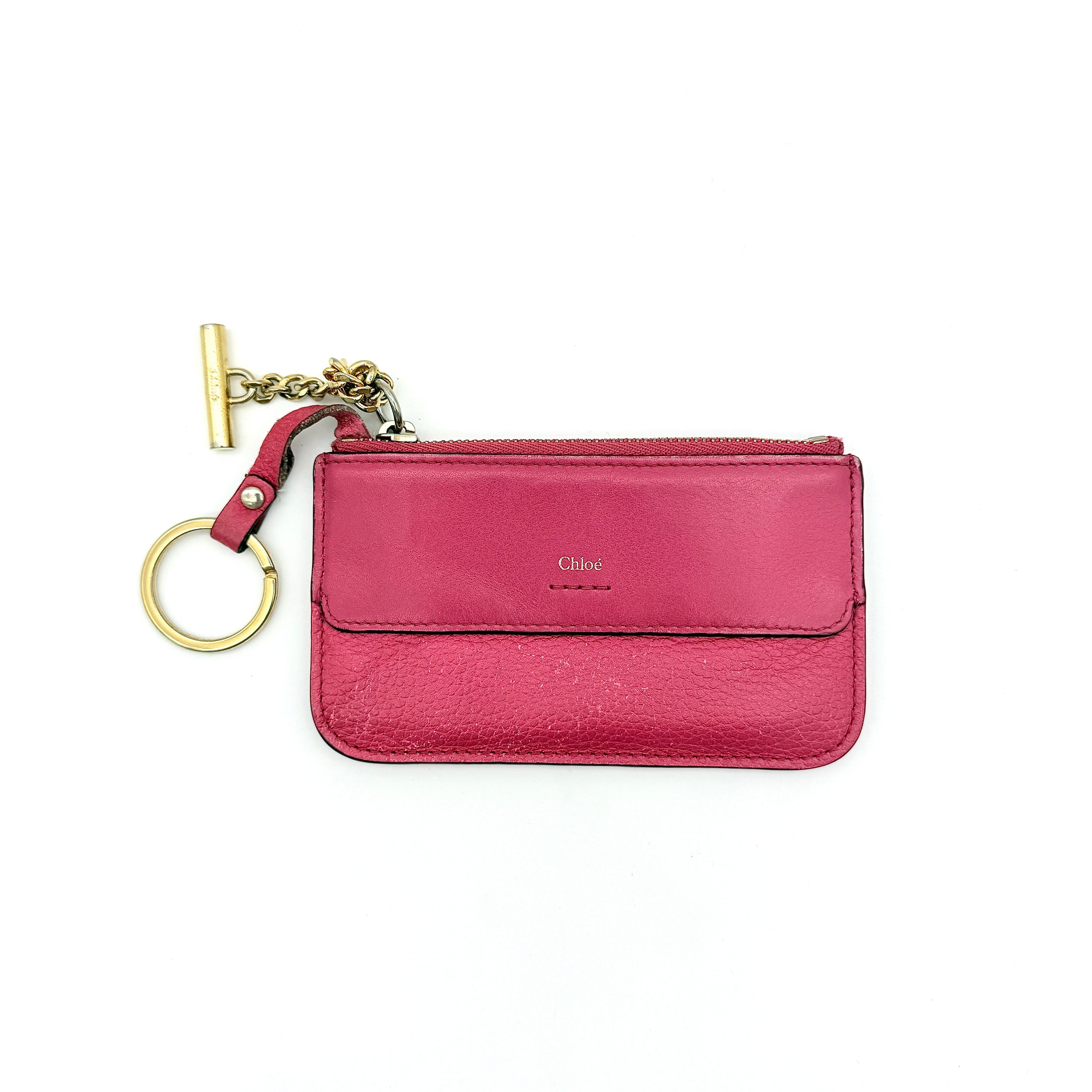 Chloe Leather Coin Case Pink