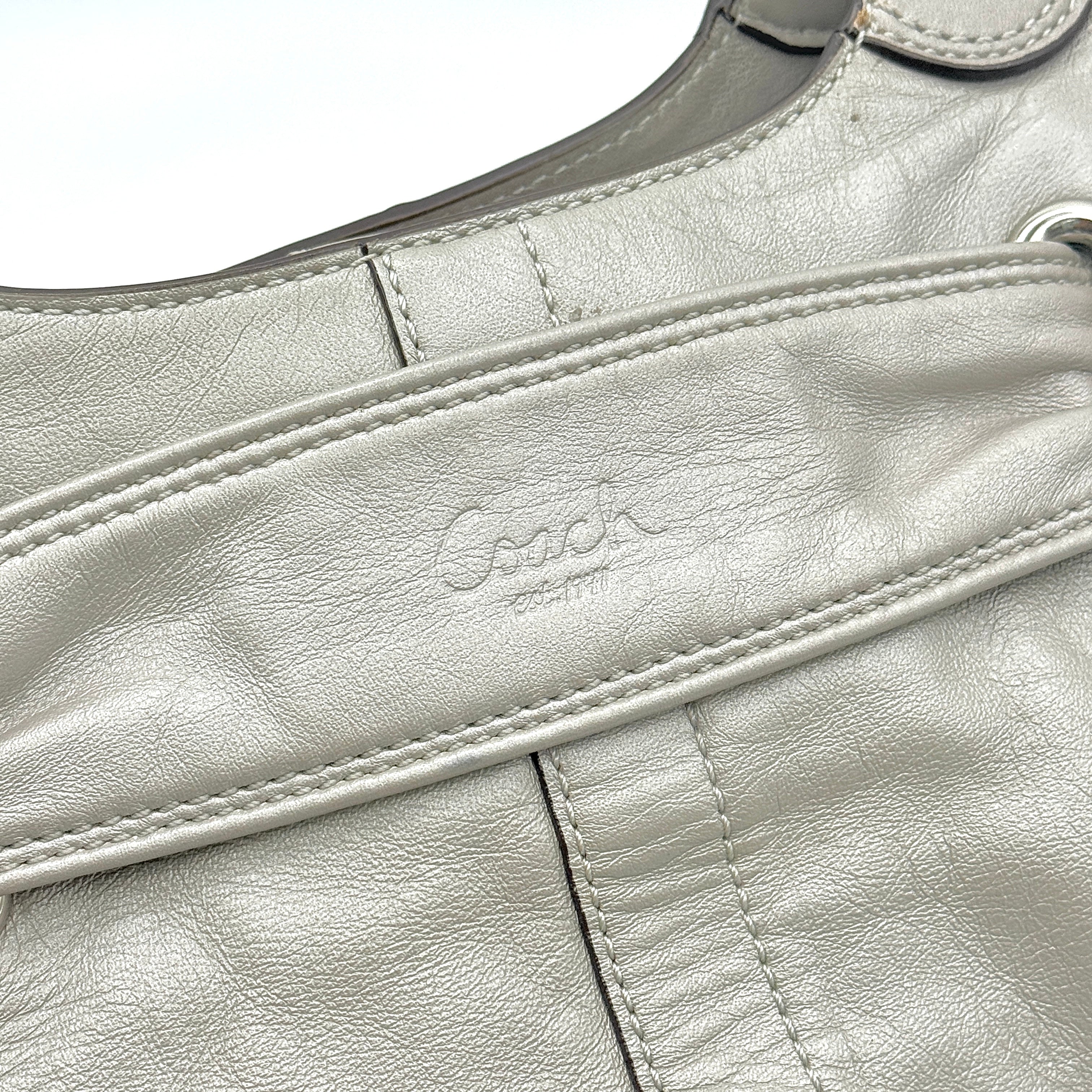 Coach Hobo Leather Carryall Shoulder Bag Ivory