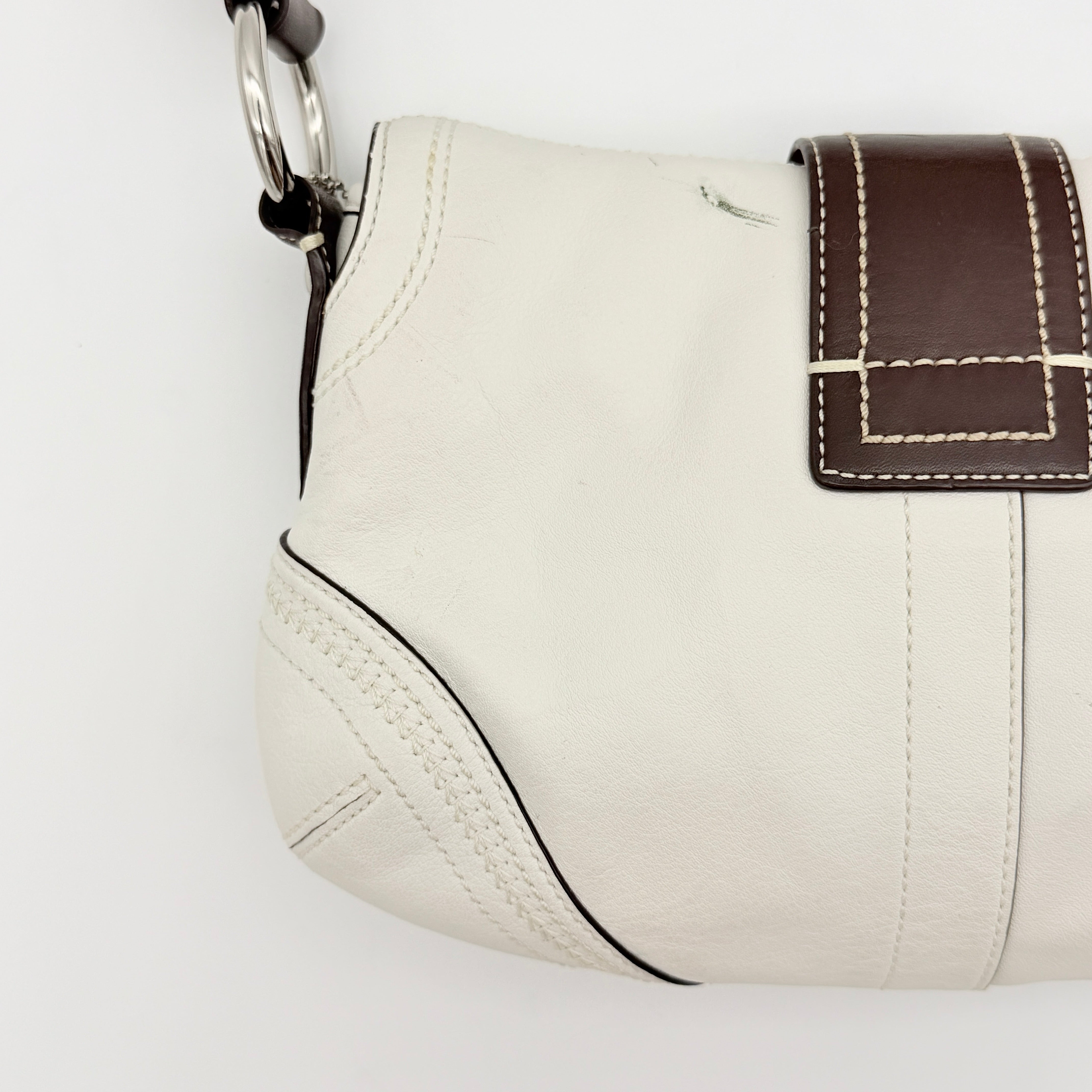 Coach Y2K Signature Soho Buckle Shoulder Bag Ivory/Brown