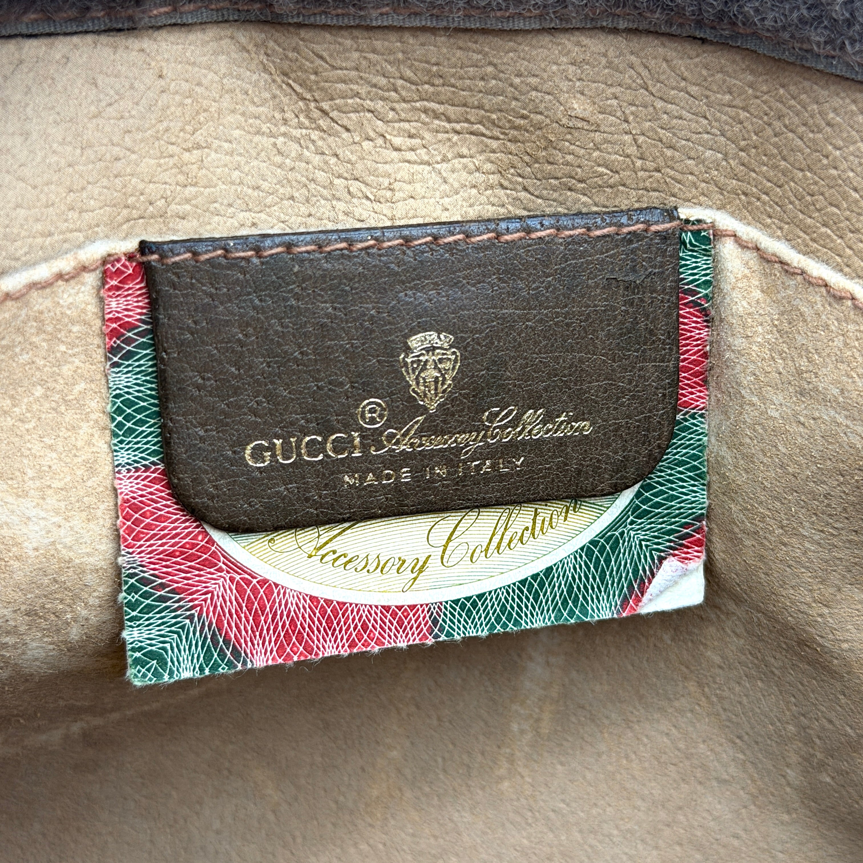 Gucci GG Supreme Web Sherry Line Clutch Bag Beige/Brown