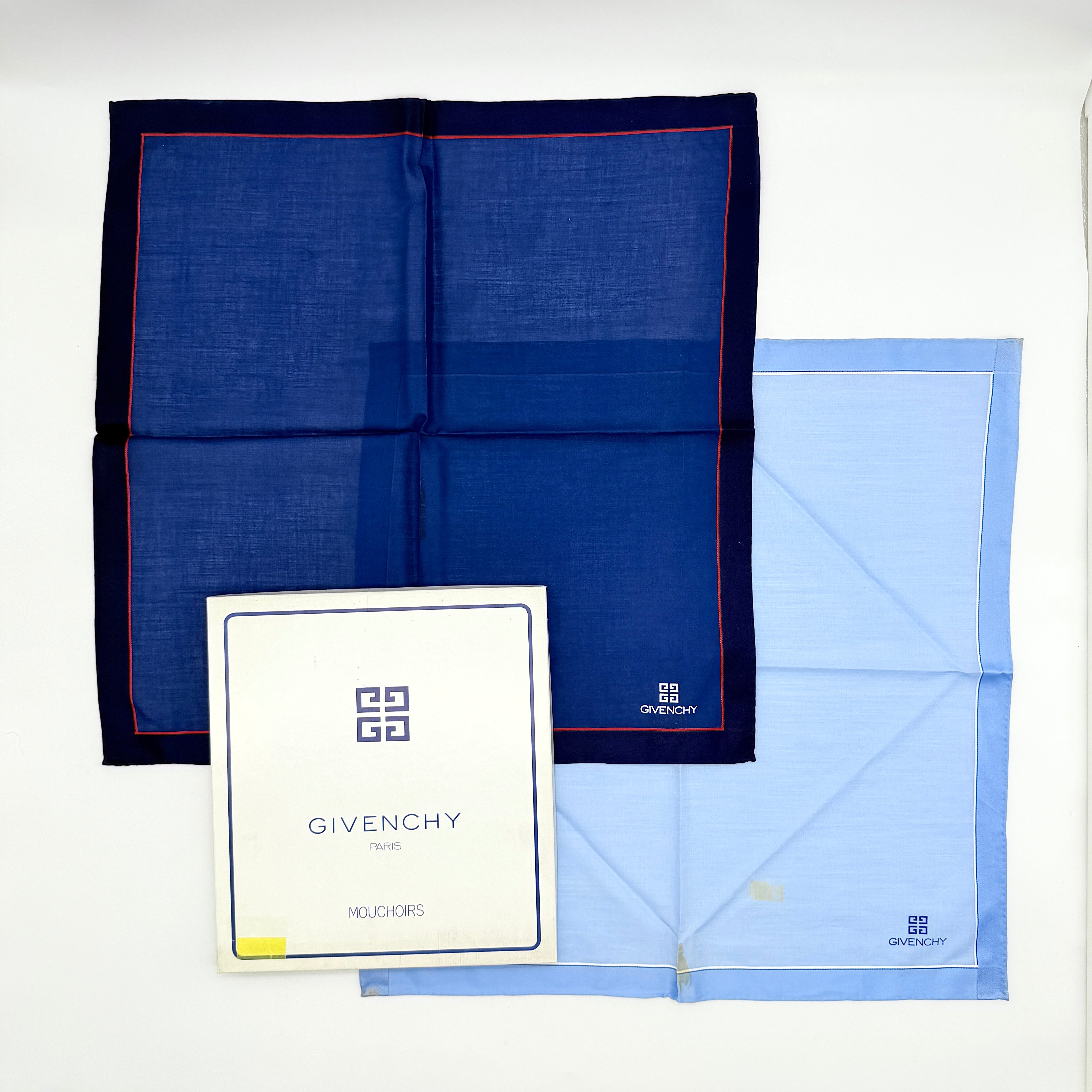 Givenchy Mouchoirs Cotton Bandana Handkerchiefs Set Blue (2)