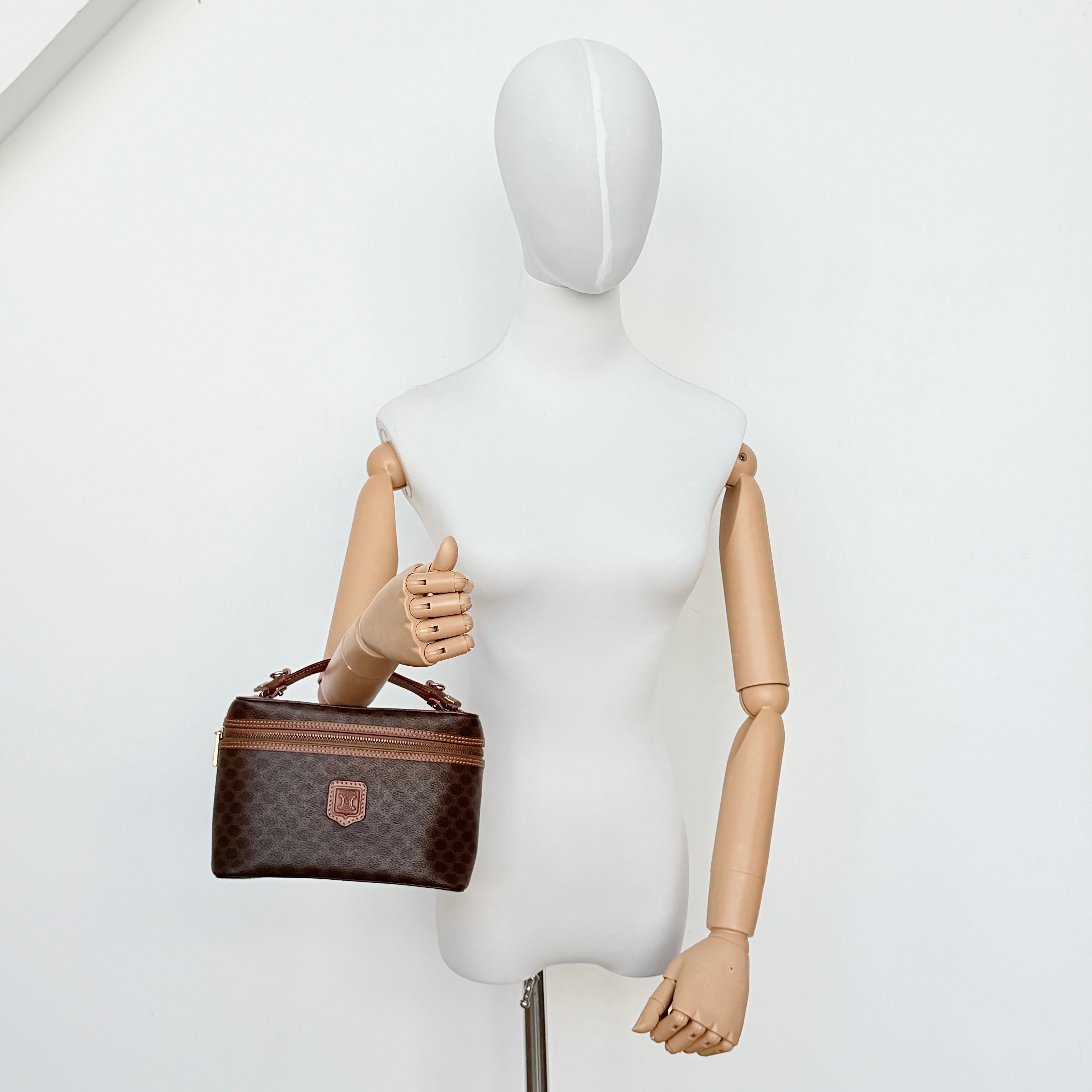 Celine Triomphe Macadam Vanity Bag Brown