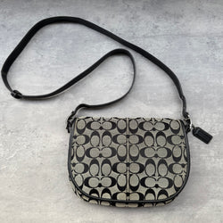 Coach Signature Canvas Crossbody Bag Black/Grey