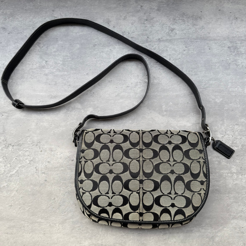 Coach Signature Canvas Crossbody Bag Black/Grey