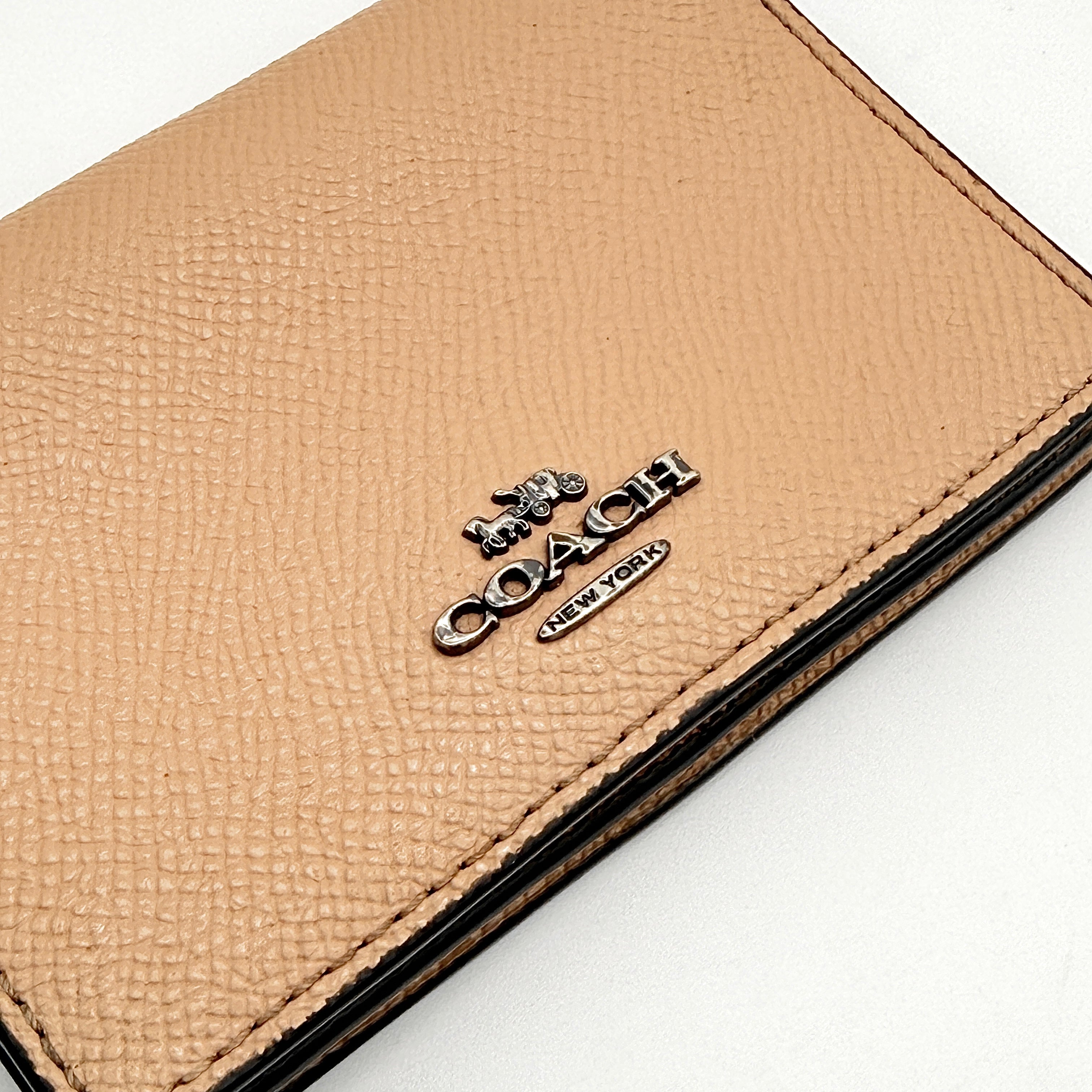 Coach Leather Business Card Case Beige