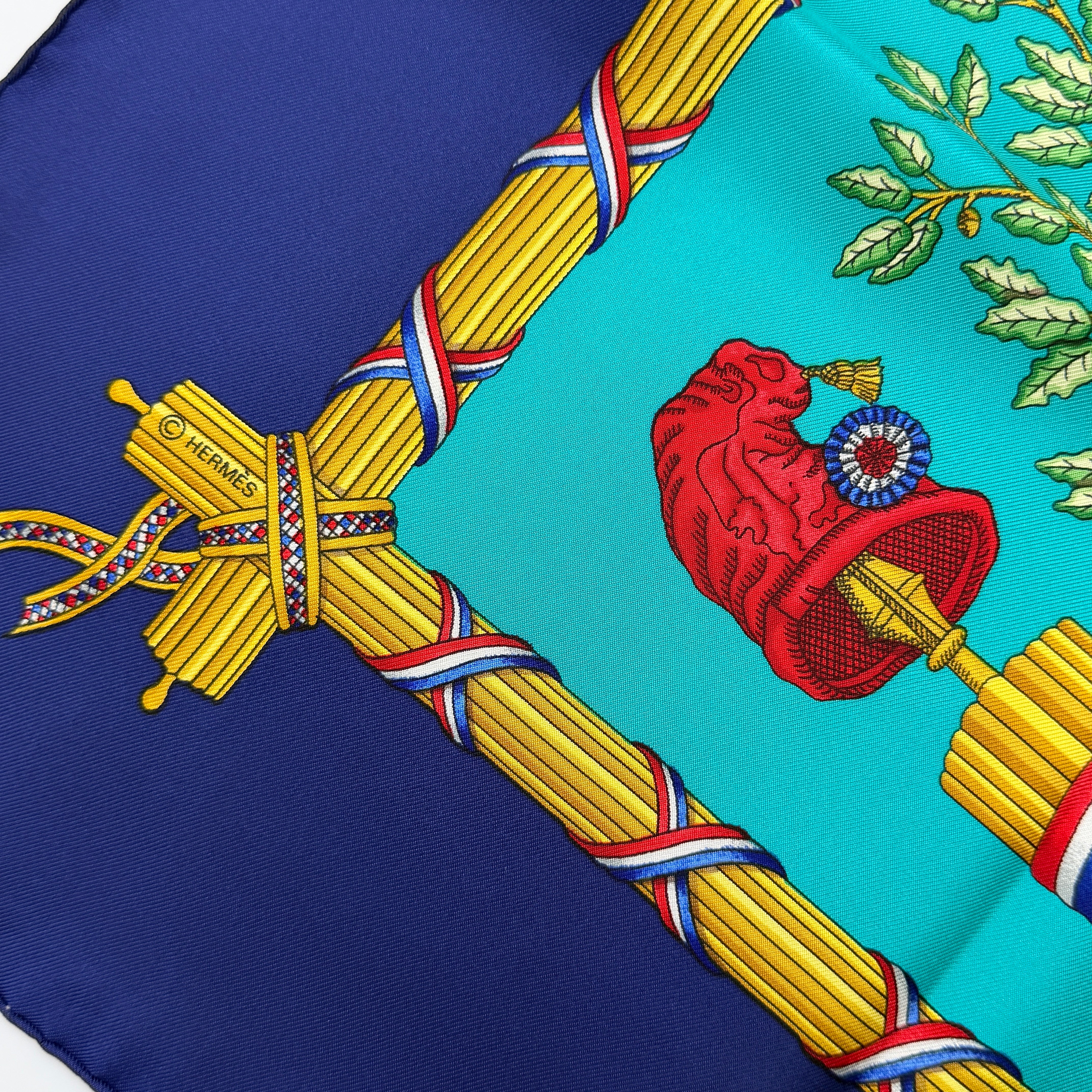 Hermès Liberté Égalité Fraternité Silk Scarf Blue