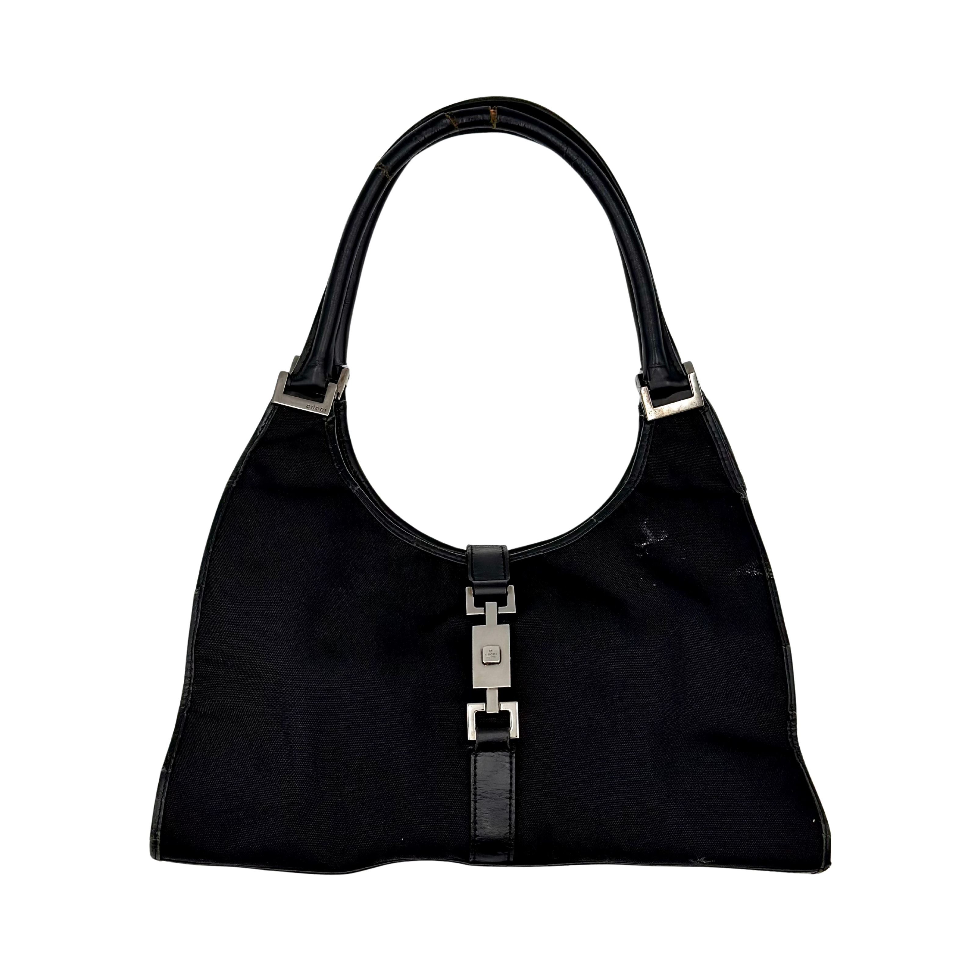 Gucci Jackie Bardot Hobo Shoulder Bag Black
