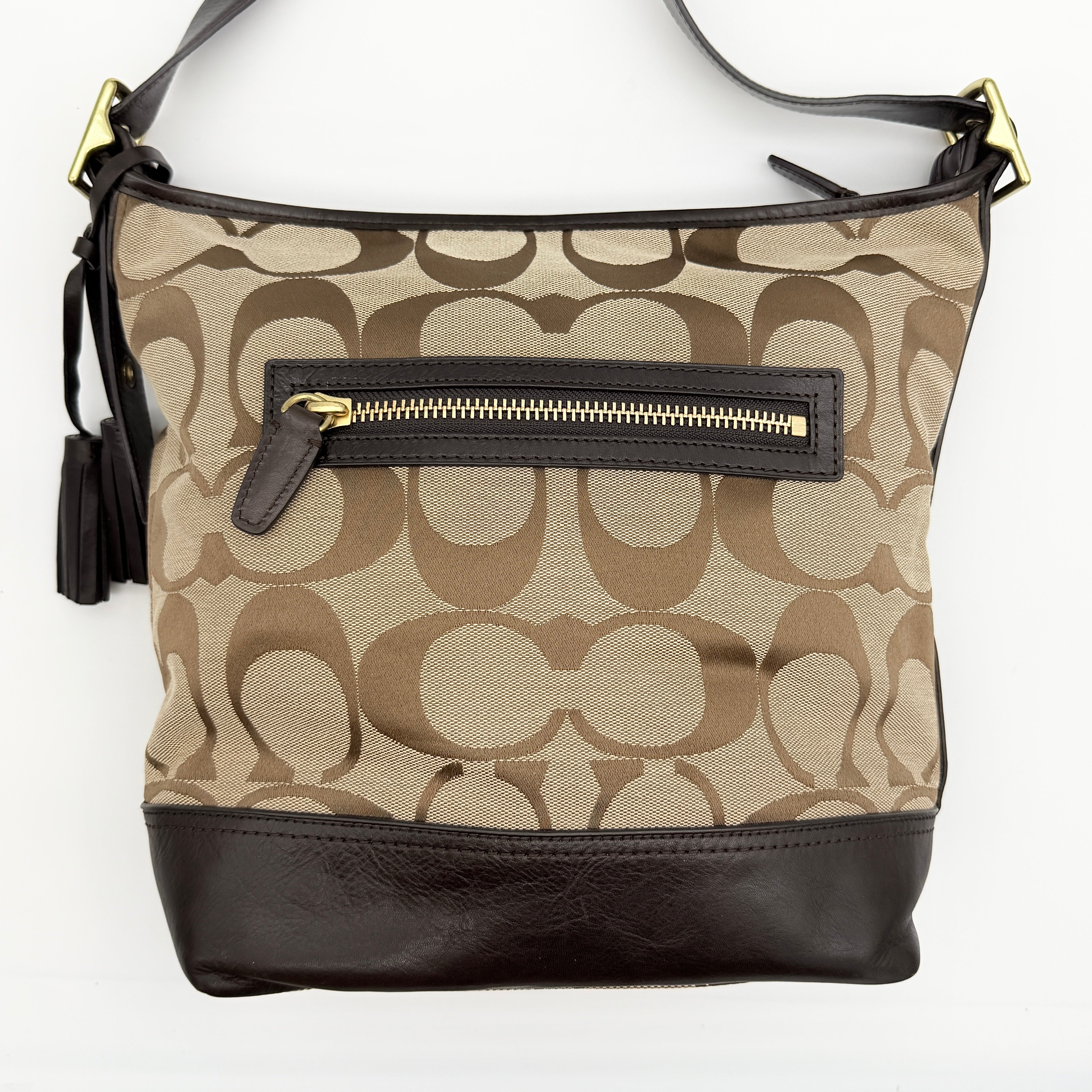 Coach Signature Legacy Hobo Bag Beige/Brown