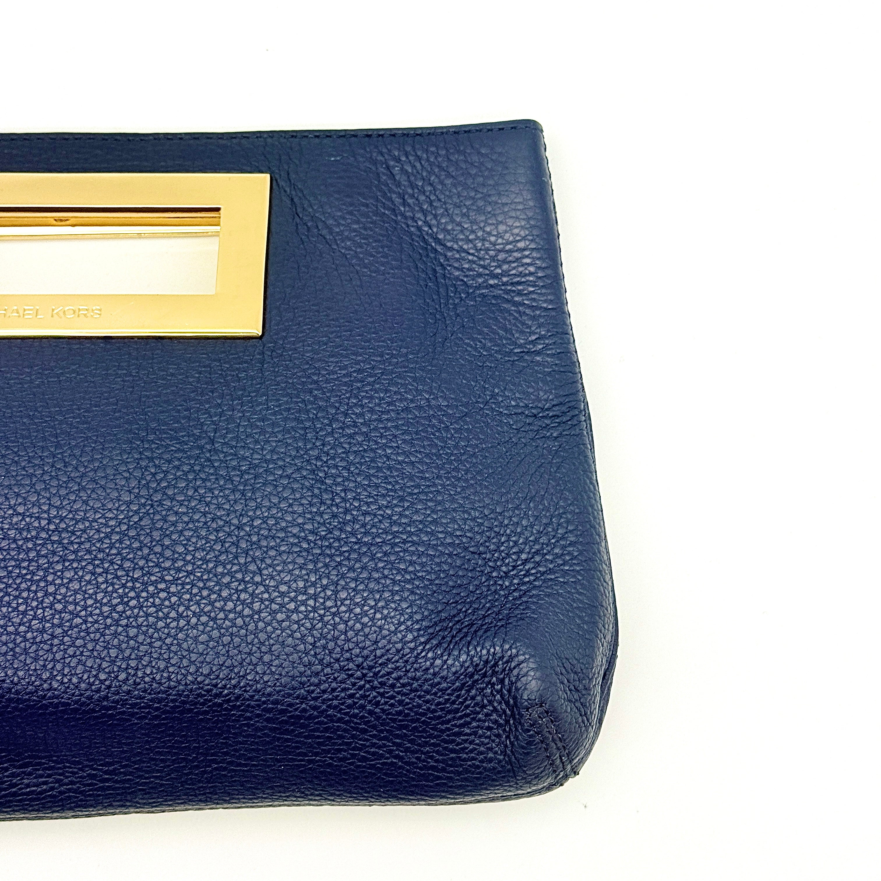 Michael Kors Berkley Clutch Bag Navy Blue