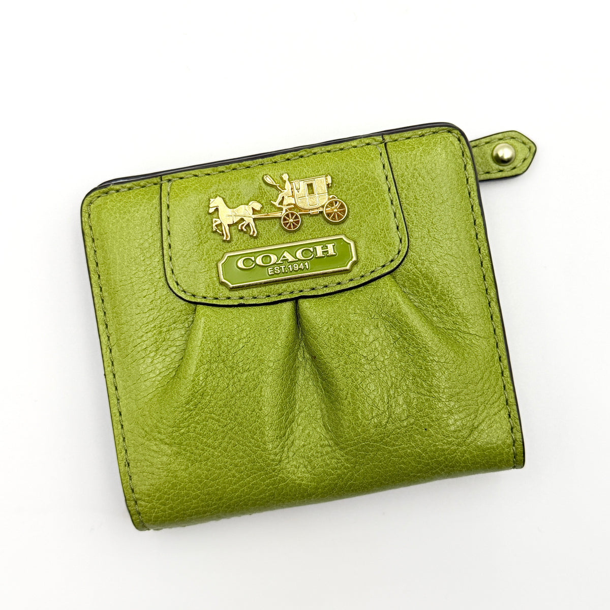 Coach Madison Leather Card Case Green/Blue