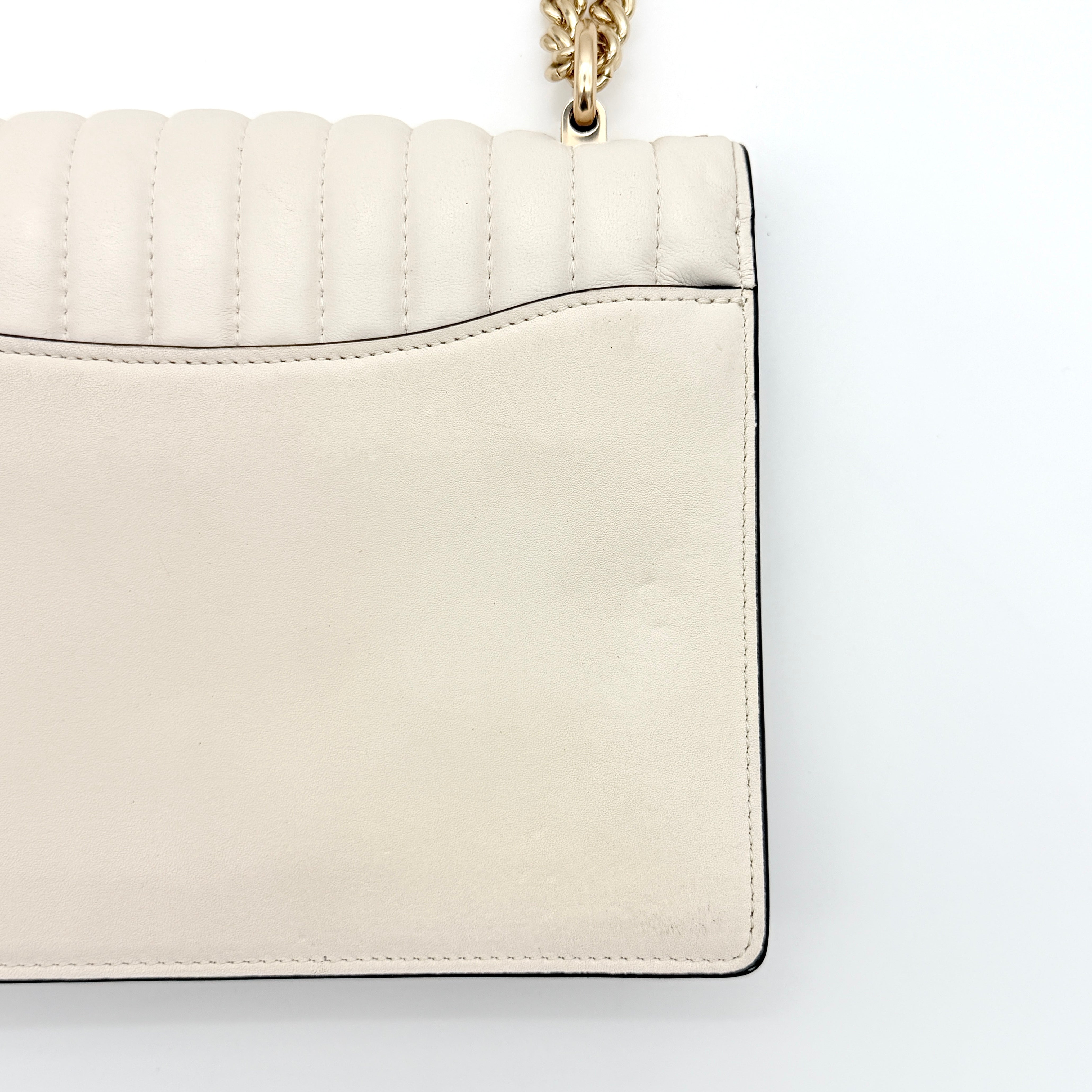 Coach 2Way Klare Linear Quilting Shoulder Bag Cream