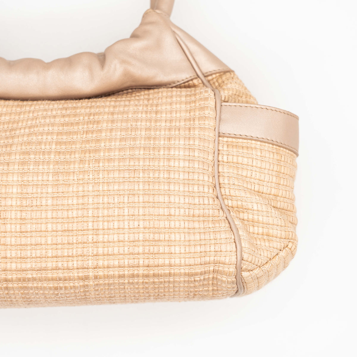Furla Raffia Shoulder Bag Beige
