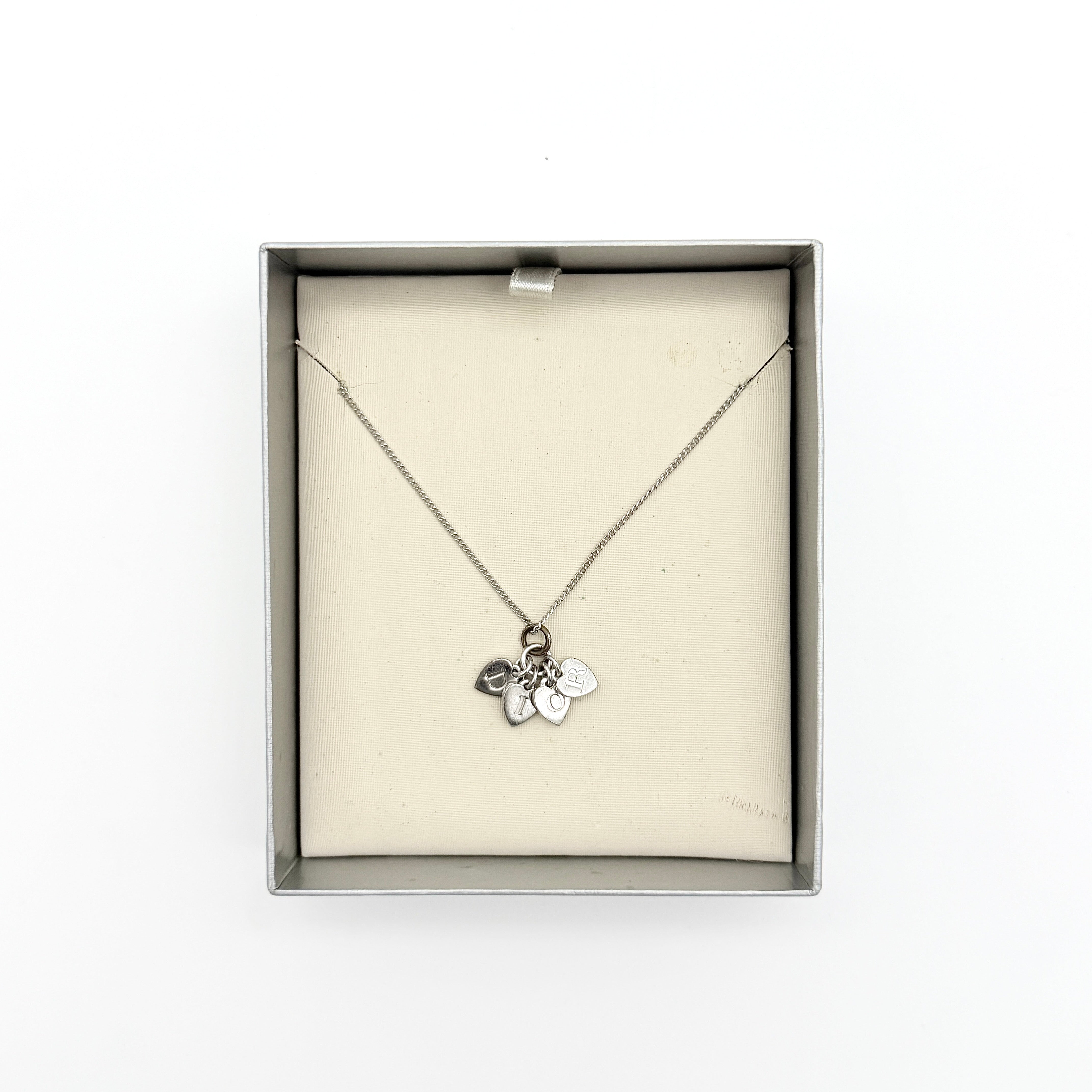 Christian Dior Heart Charms Necklace Silver