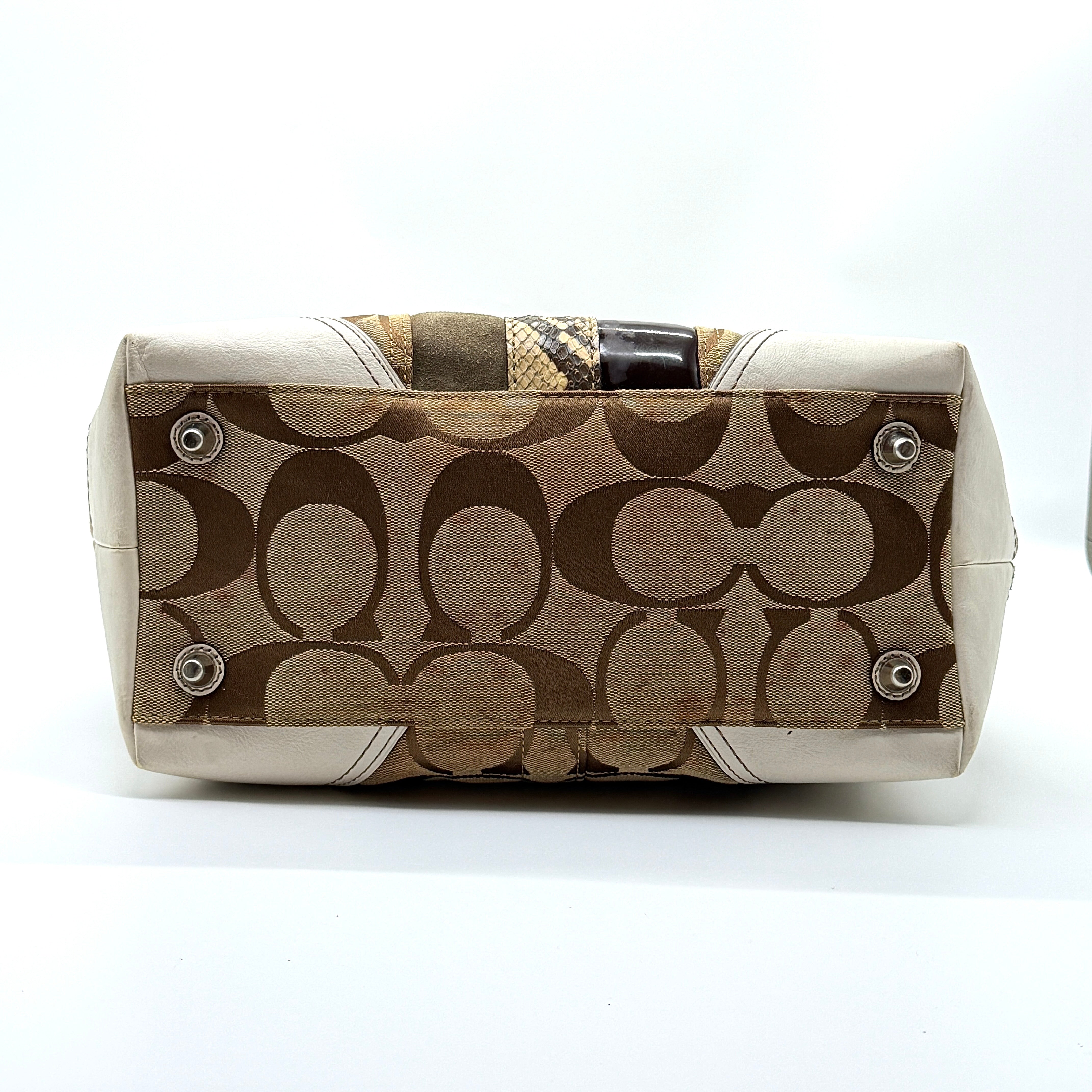 Coach Signature Python Stripe Shoulder Bag Multi