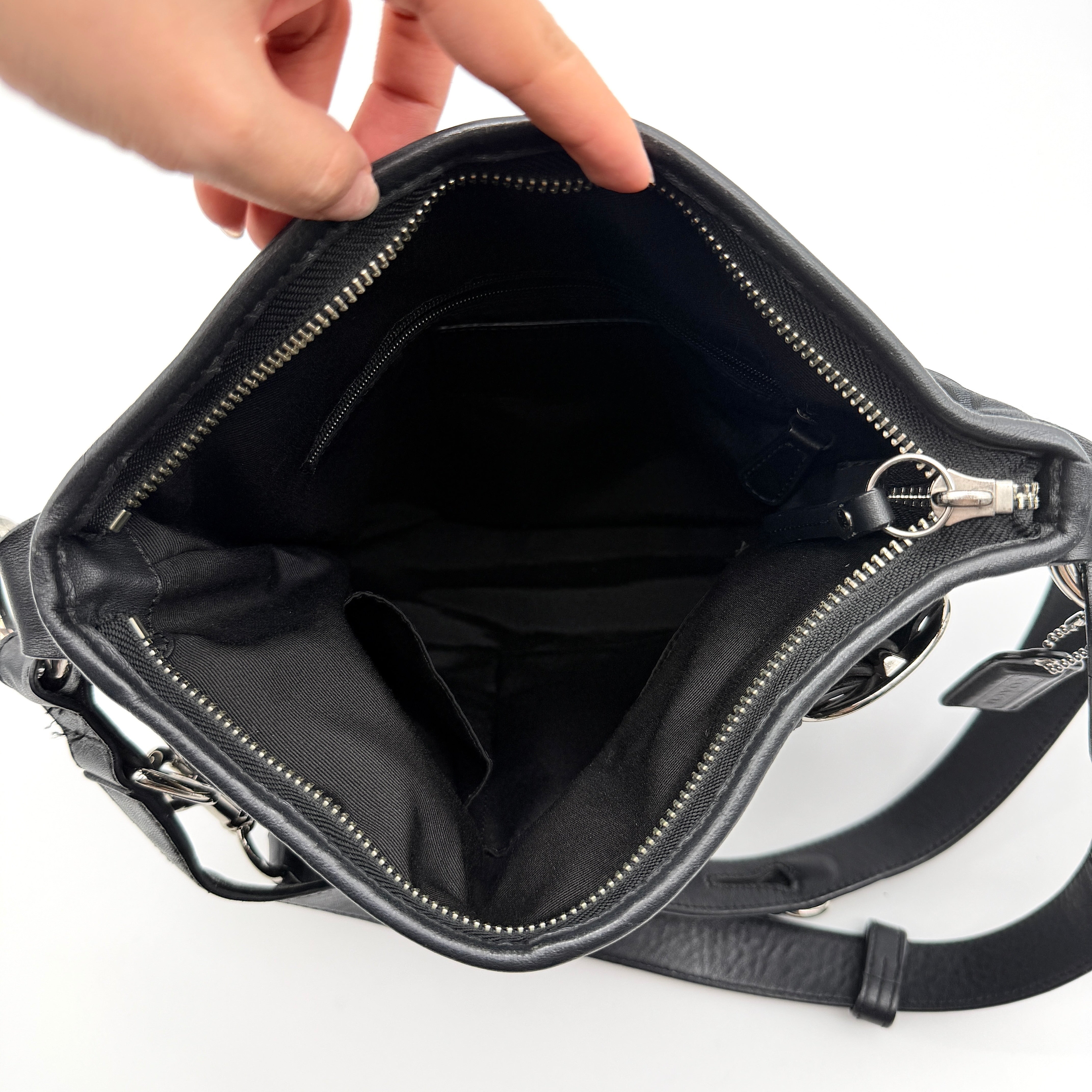 Coach 2Way Signature Canvas Crossbody Bag Black