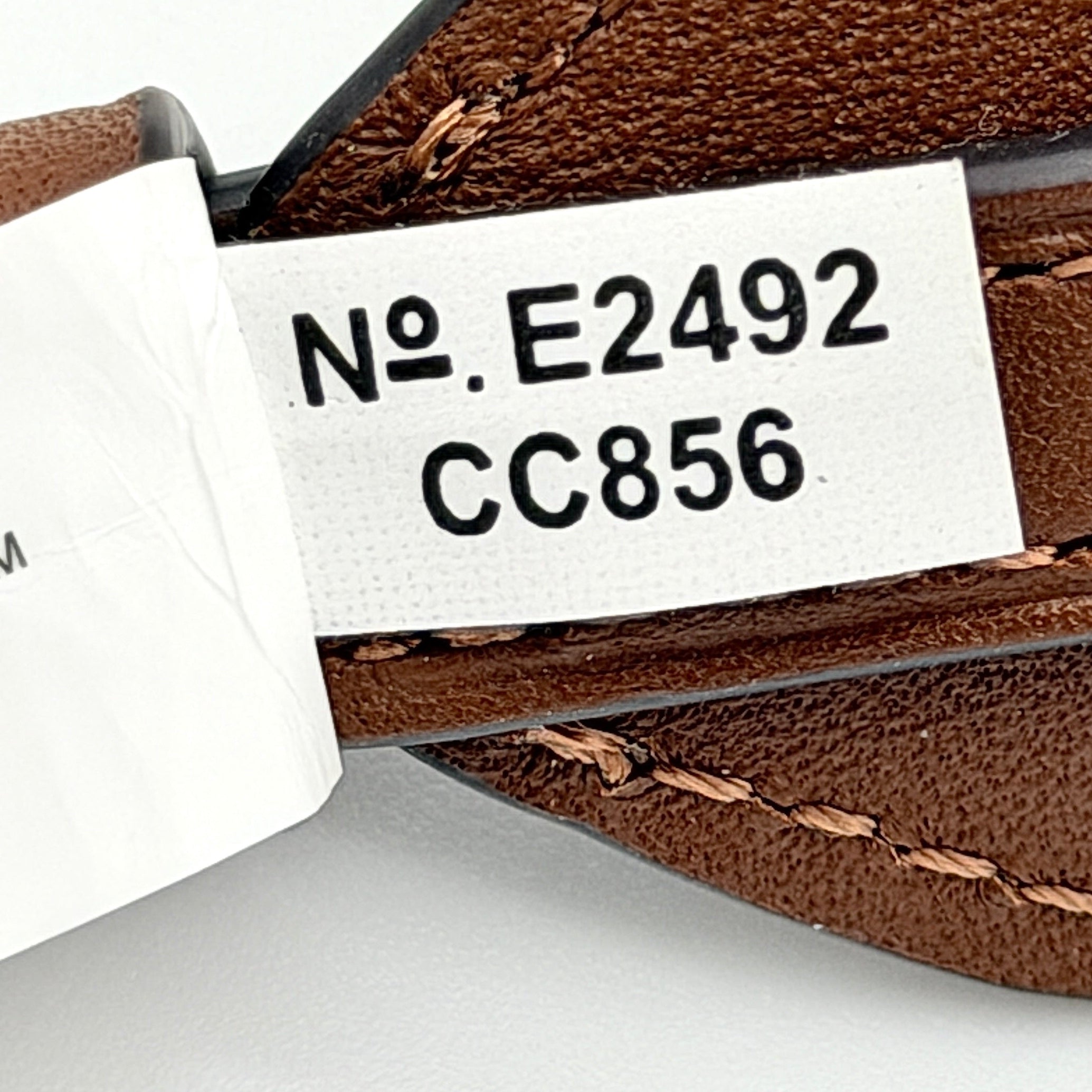 Coach Signature Canvas strap in brown with gold-tone hardware and monogram pattern, shown with Coach dust bag.