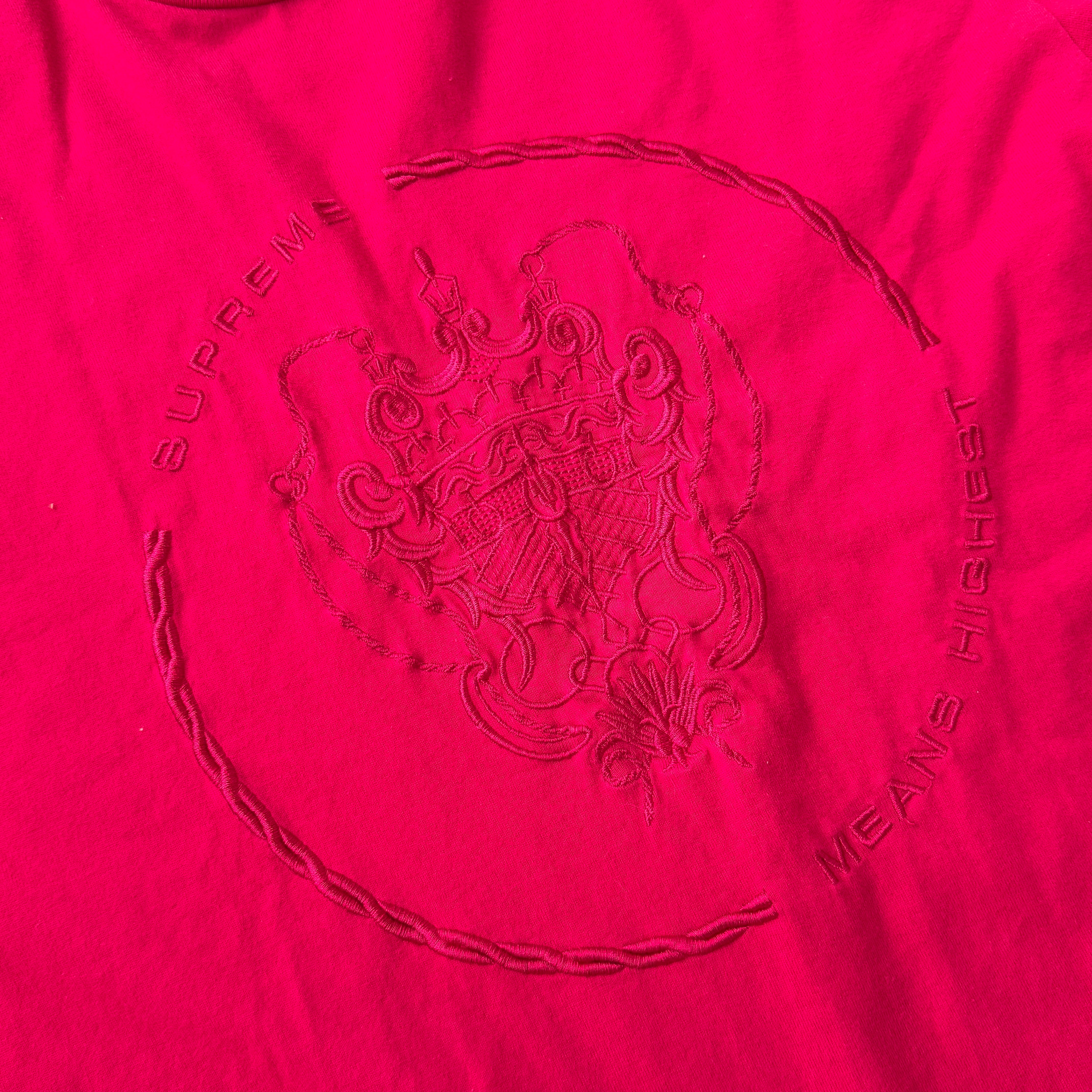 (L) Supreme Crest Long Sleeve Shirt Red