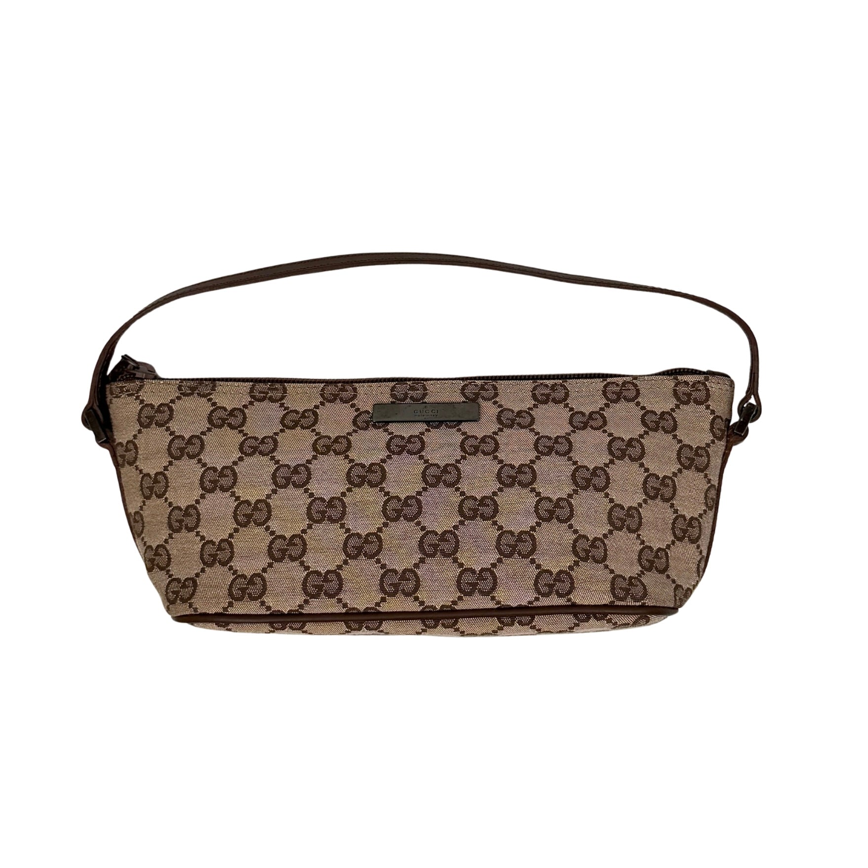 Gucci GG Monogram Pochette Boat Shoulder Bag Beige