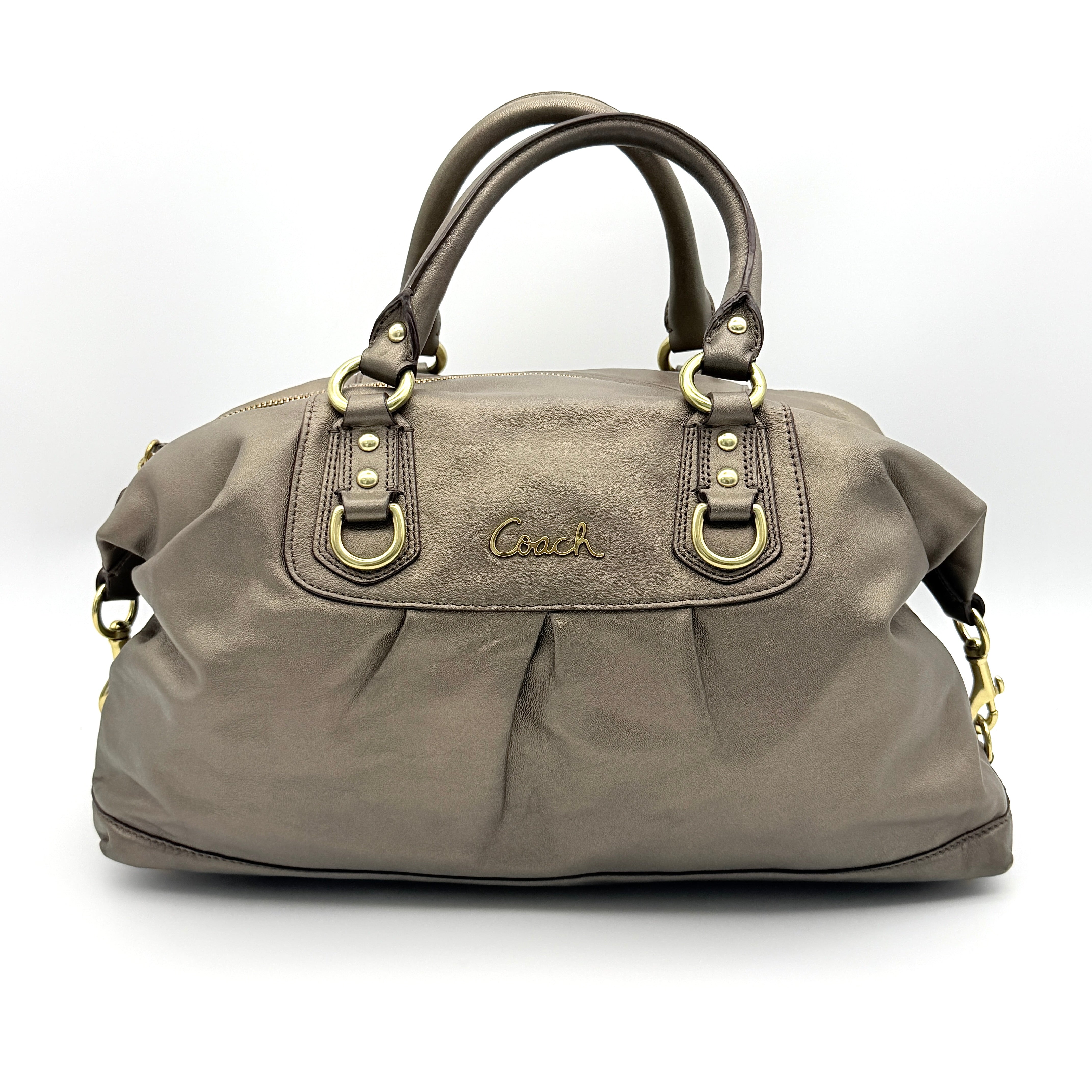 Coach 2Way Ashley Satchel Handbag Metallic Bronze