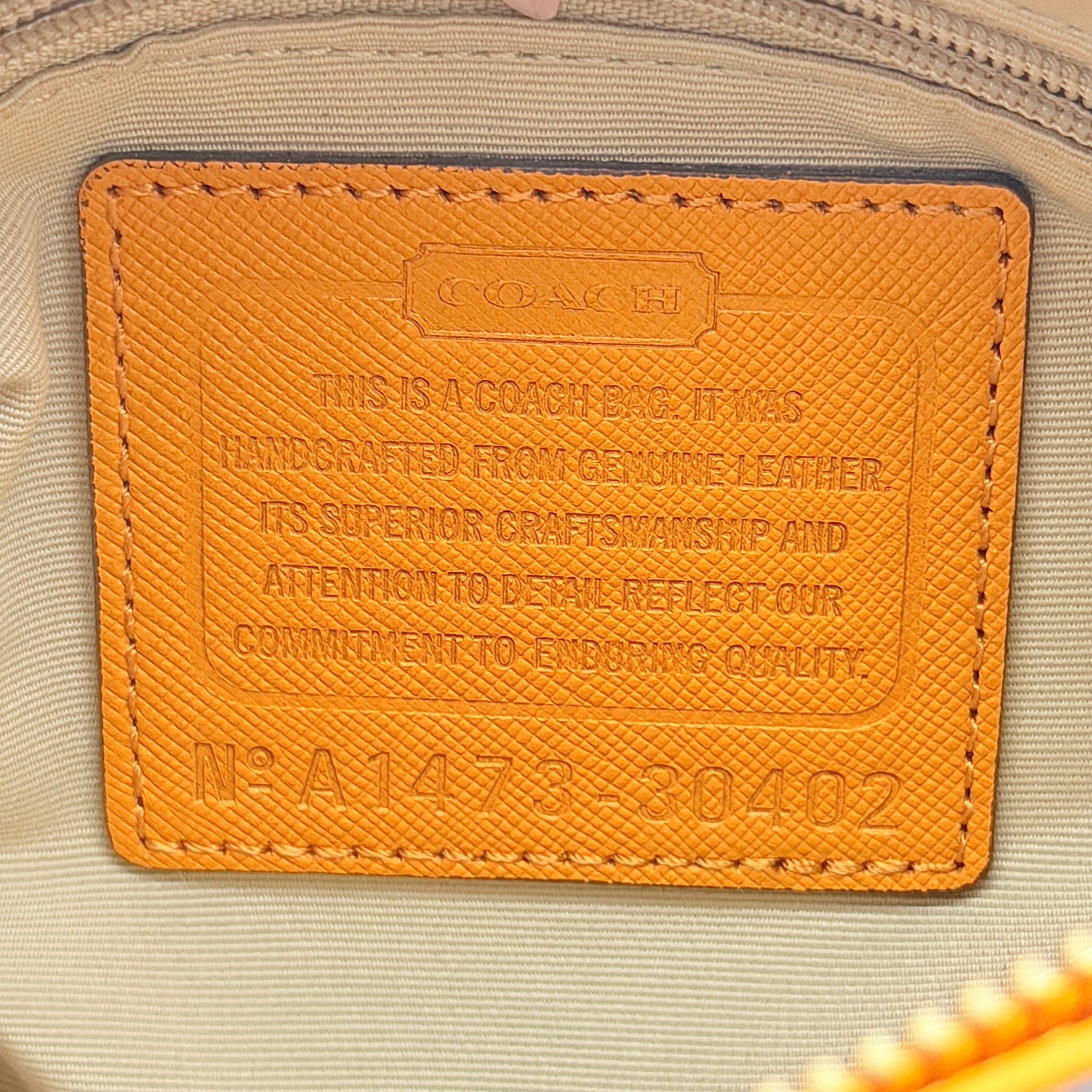 Coach Christie Carryall handbag in orange leather with gold hardware and structured handles, photographed on a white background.